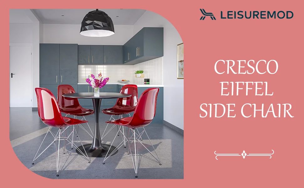 Cresco Molded Eiffel Side Chair, Set of 4