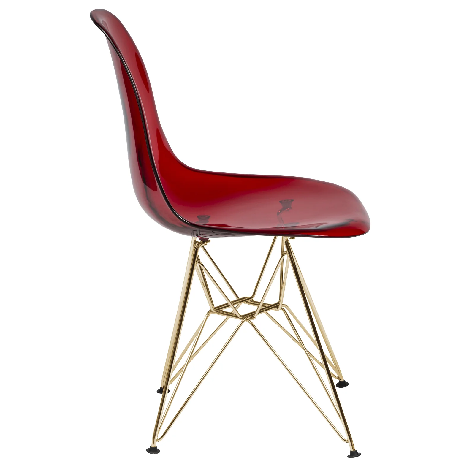 Cresco Molded Eiffel Side Chair with Gold Base