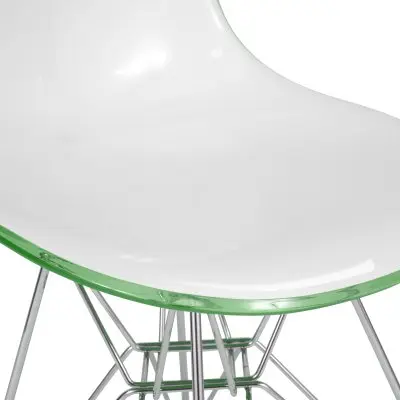 Cresco Molded 2-Tone Eiffel Side Chair in White Green