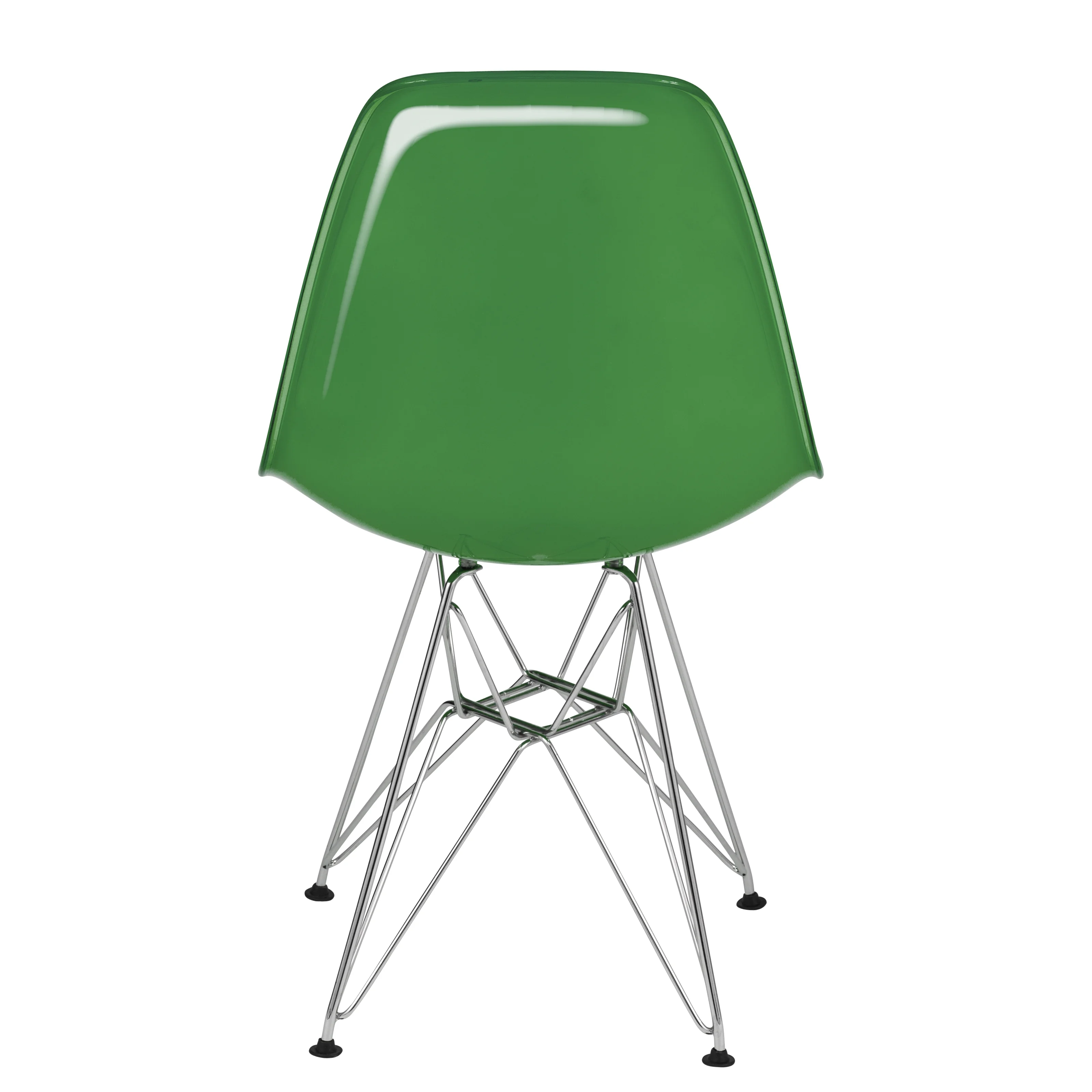 Cresco Molded 2-Tone Eiffel Side Chair in White Green Set of 4