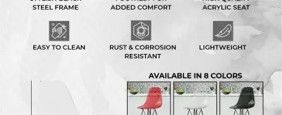 Modern Acrylic Bar stool Cresco Collection Black Base with Clear seat