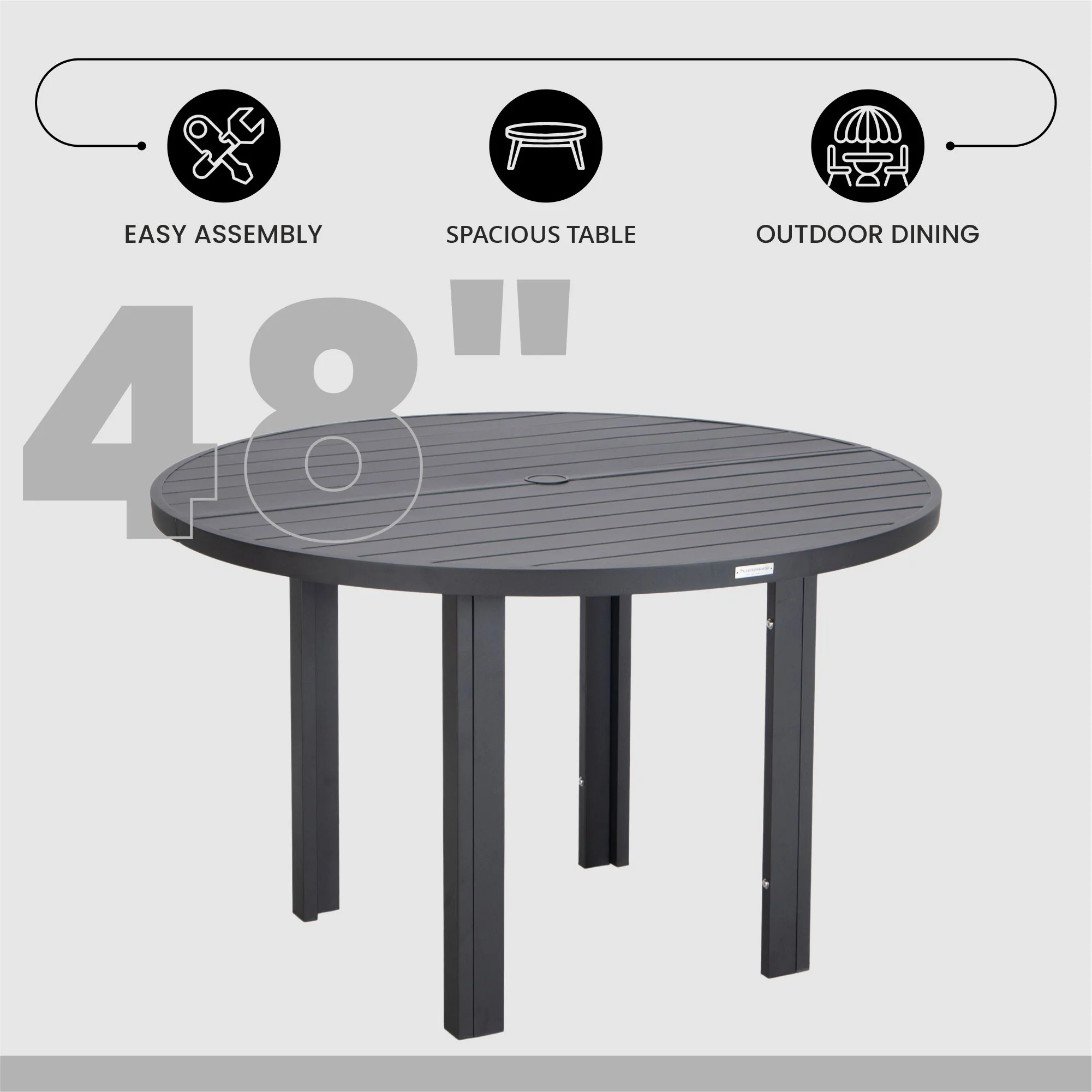 Chelsea 48? Round Outdoor Aluminum Dining Table for Patio