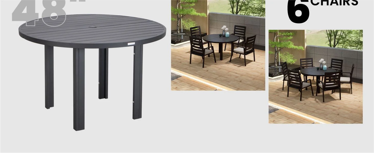 Chelsea 60? Round Outdoor Aluminum Dining Table for Patio