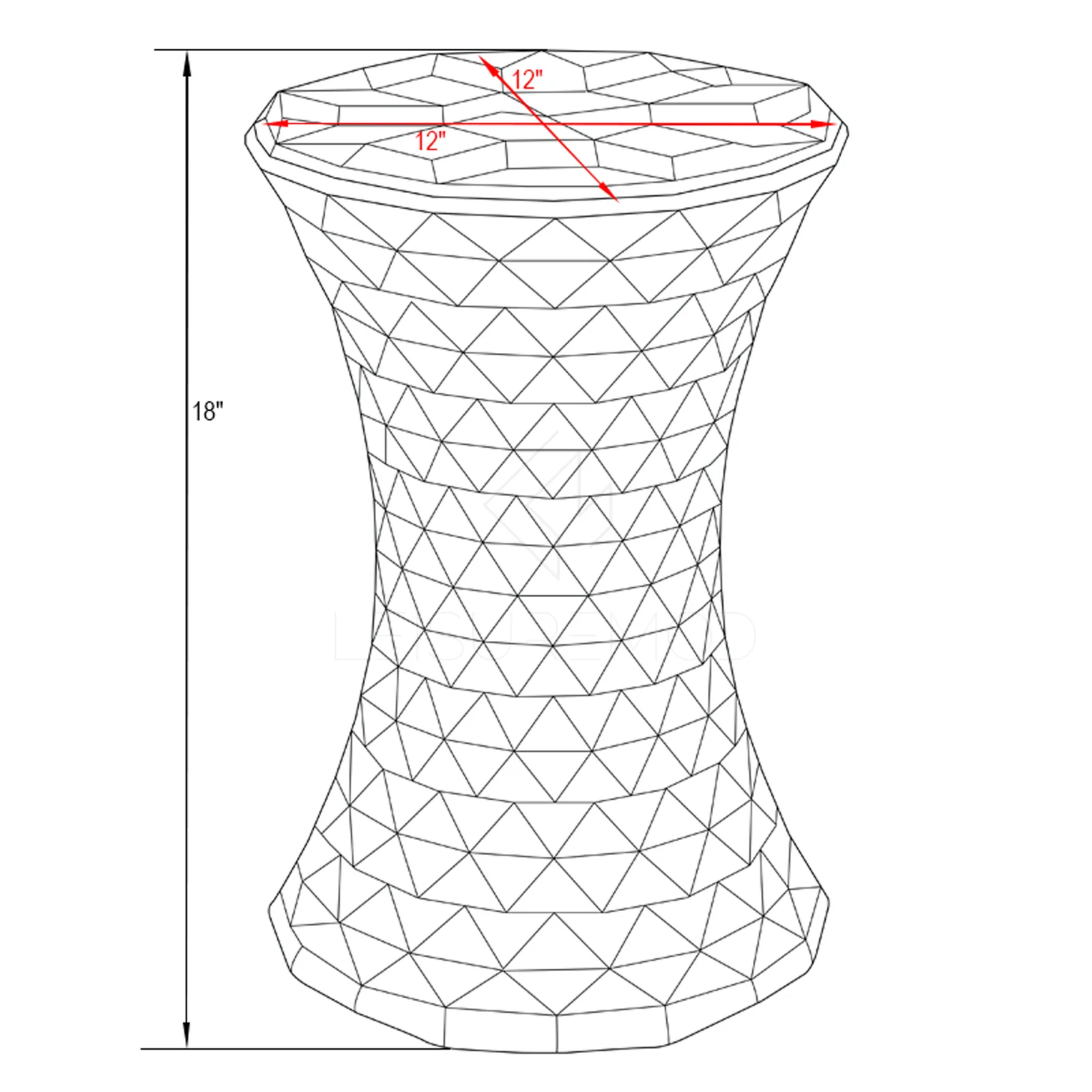 Diamond Shaped Modern Vanity Clio Stool/Side Table