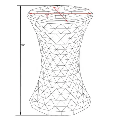 Diamond Shaped Modern Vanity Clio Stool/Side Table