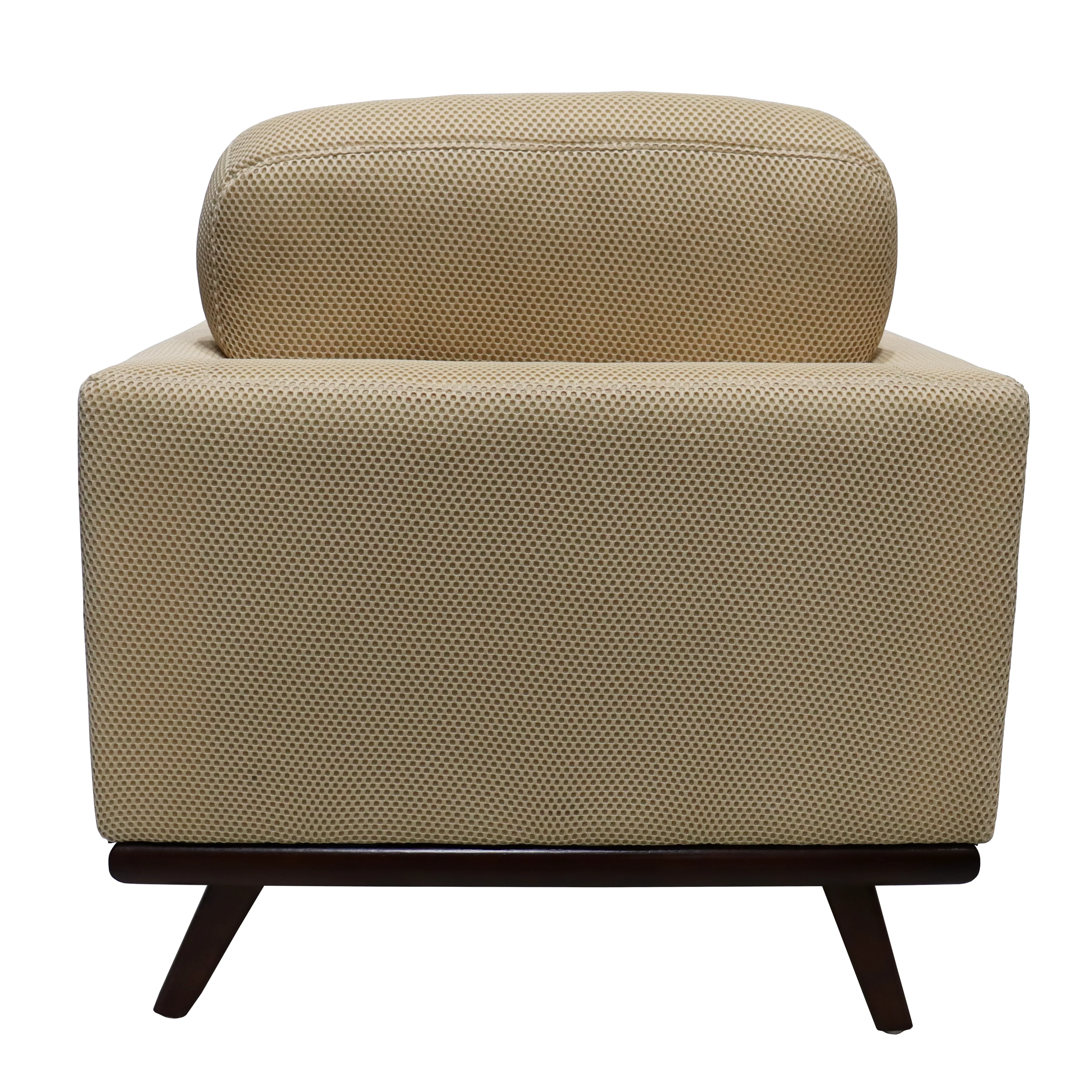 Chester Modern Faux Leather Accent Arm Chair in Beige Mesh