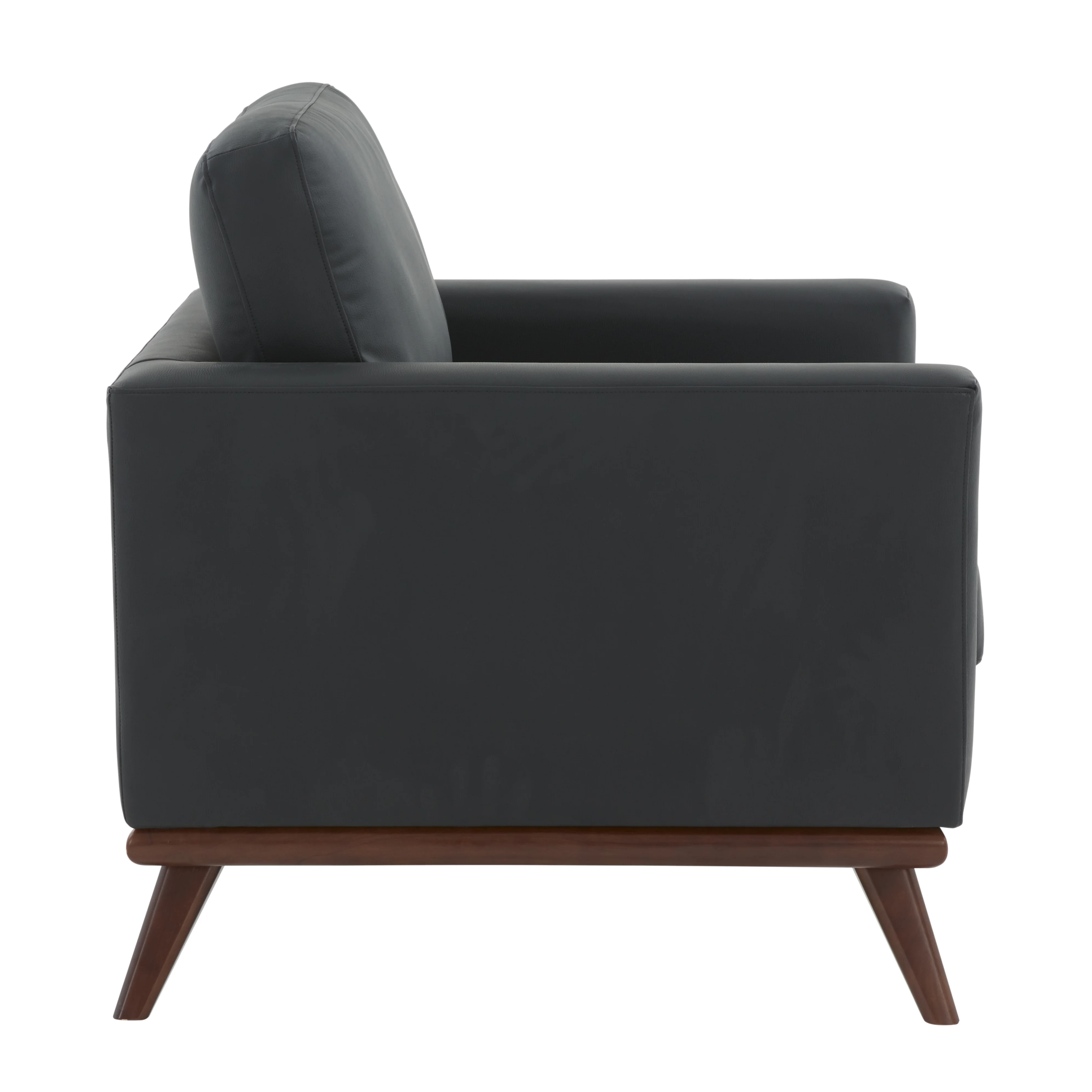 Chester Modern Leather Accent Arm Chair With Birch Wood Base