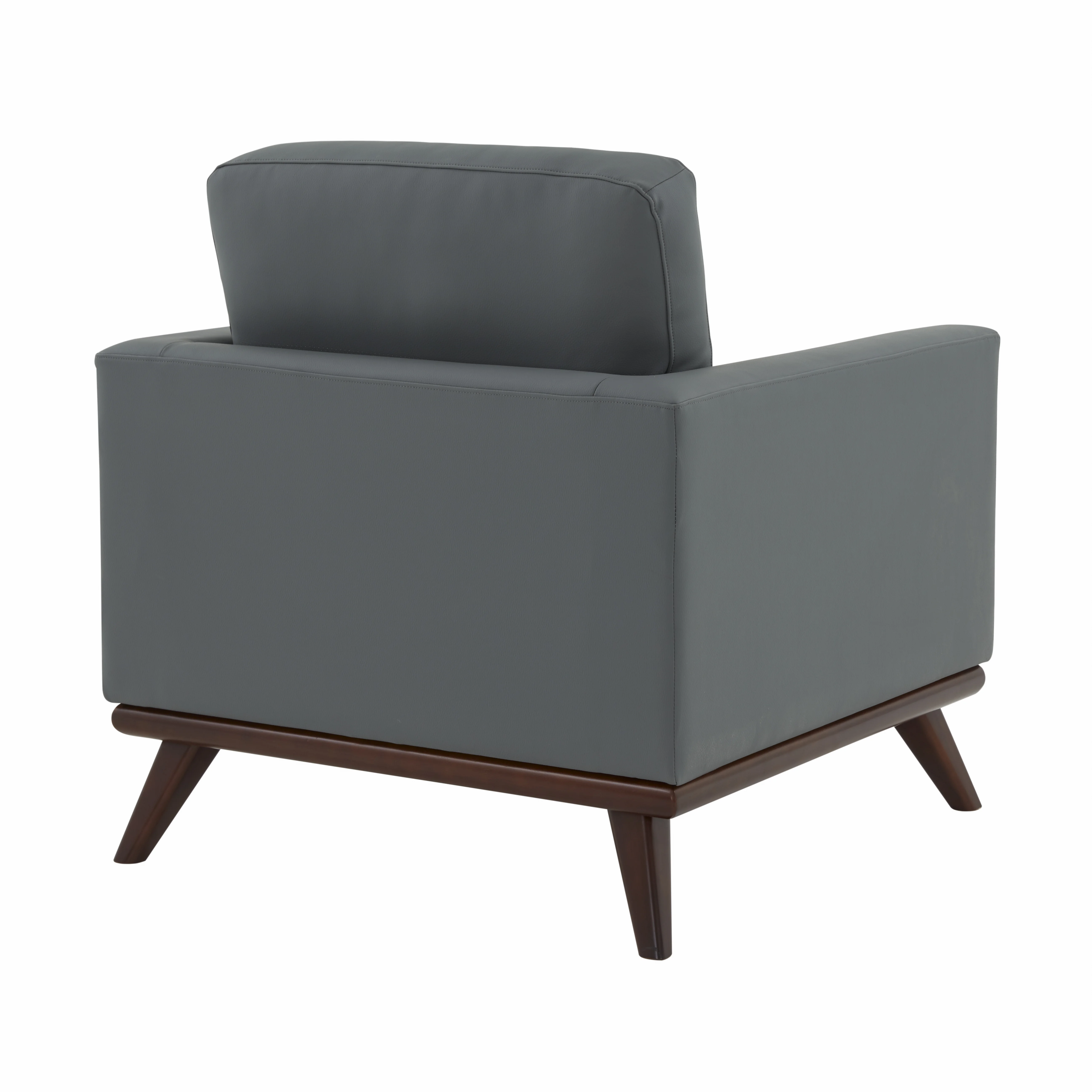 Chester Modern Leather Accent Arm Chair With Birch Wood Base