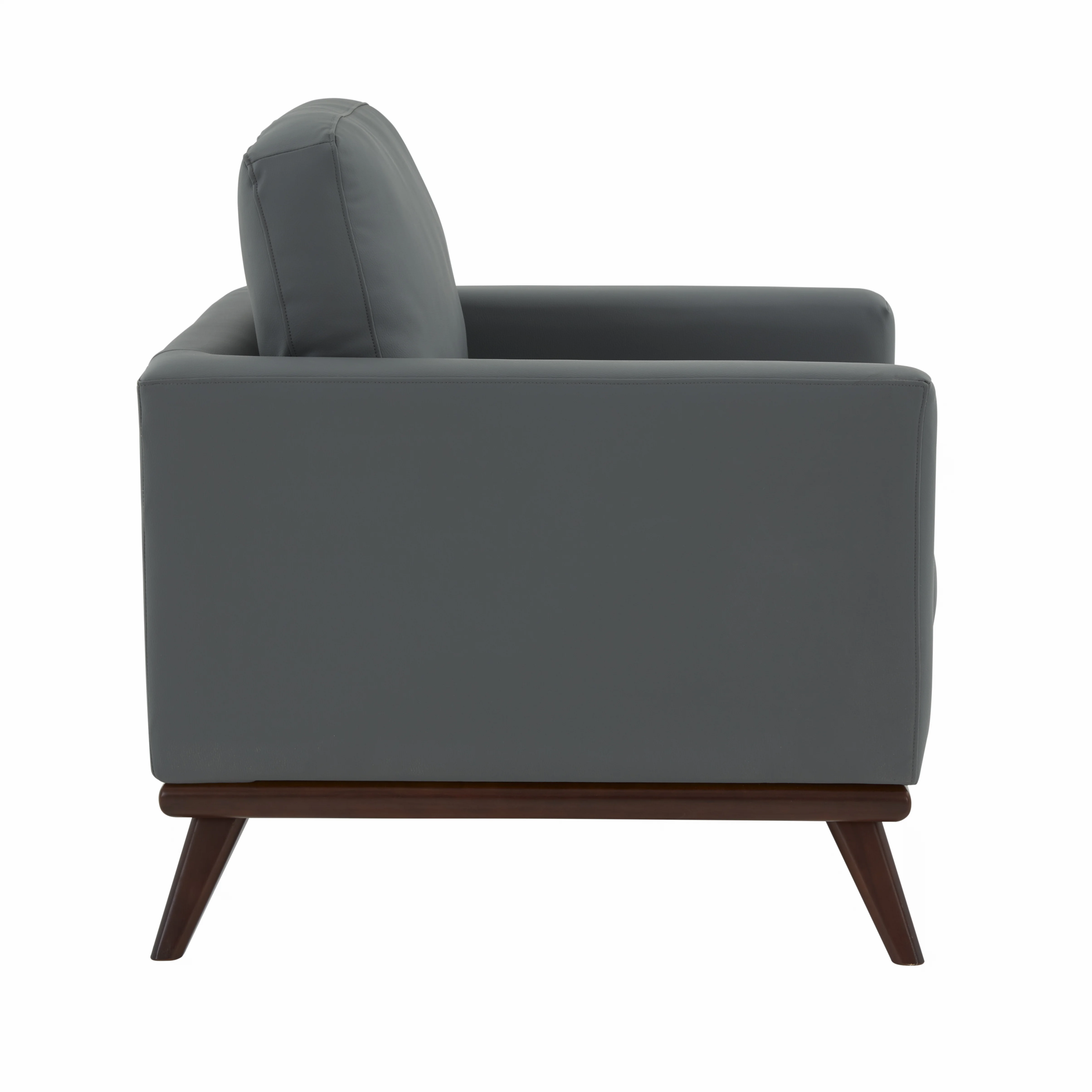 Chester Modern Leather Accent Arm Chair With Birch Wood Base