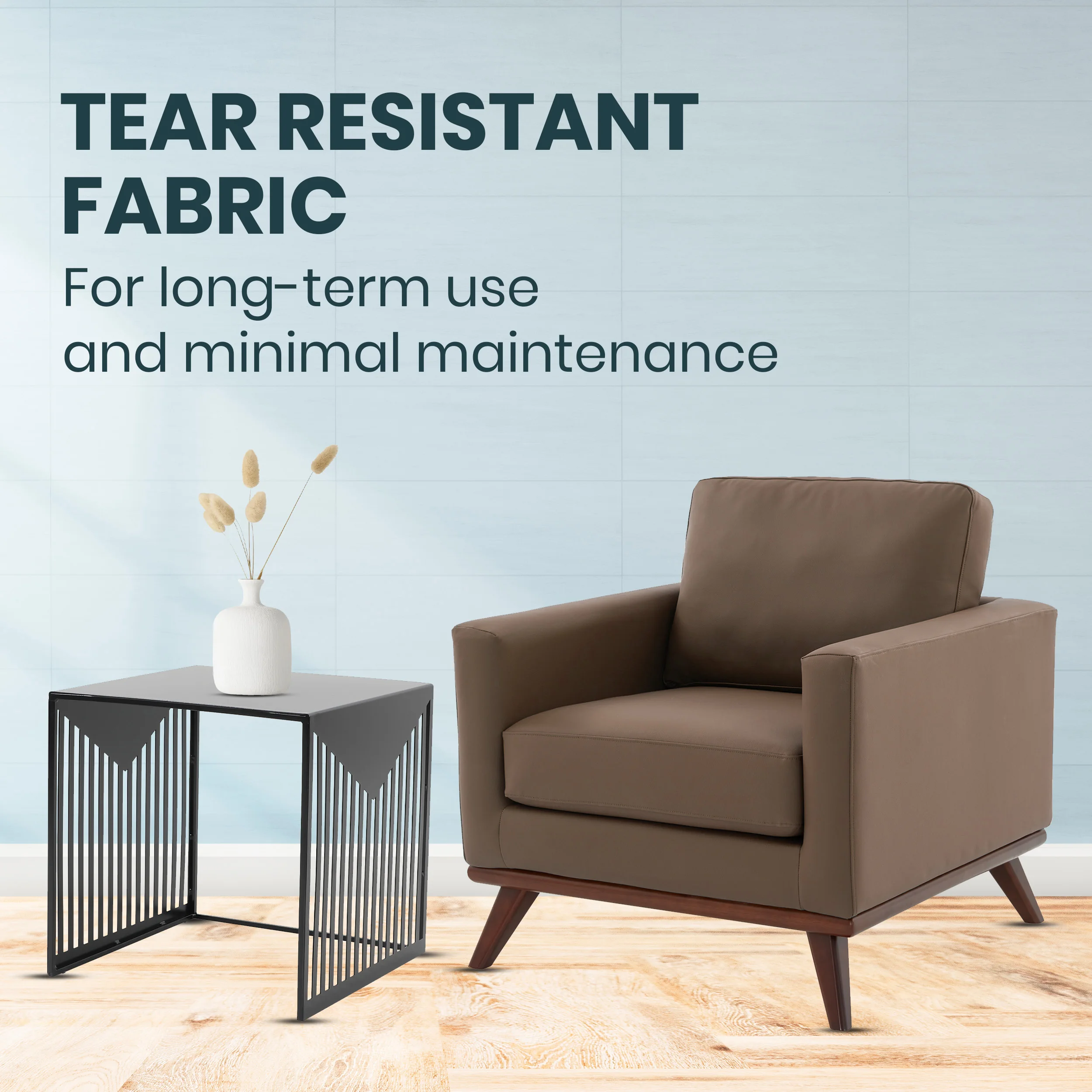 Chester Modern Faux Leather Accent Arm Chair in Taupe Leather