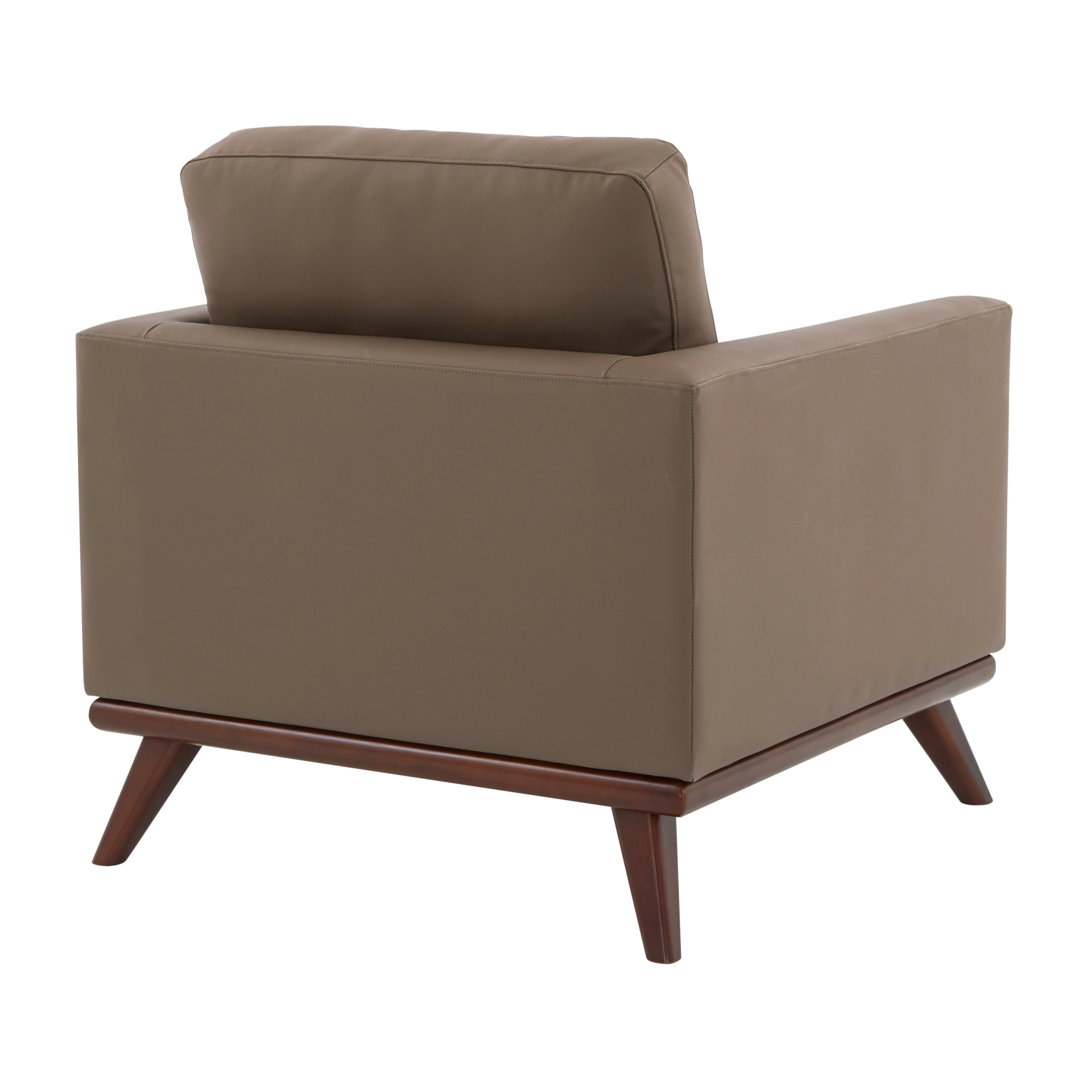 Chester Modern Faux Leather Accent Arm Chair in Taupe Leather