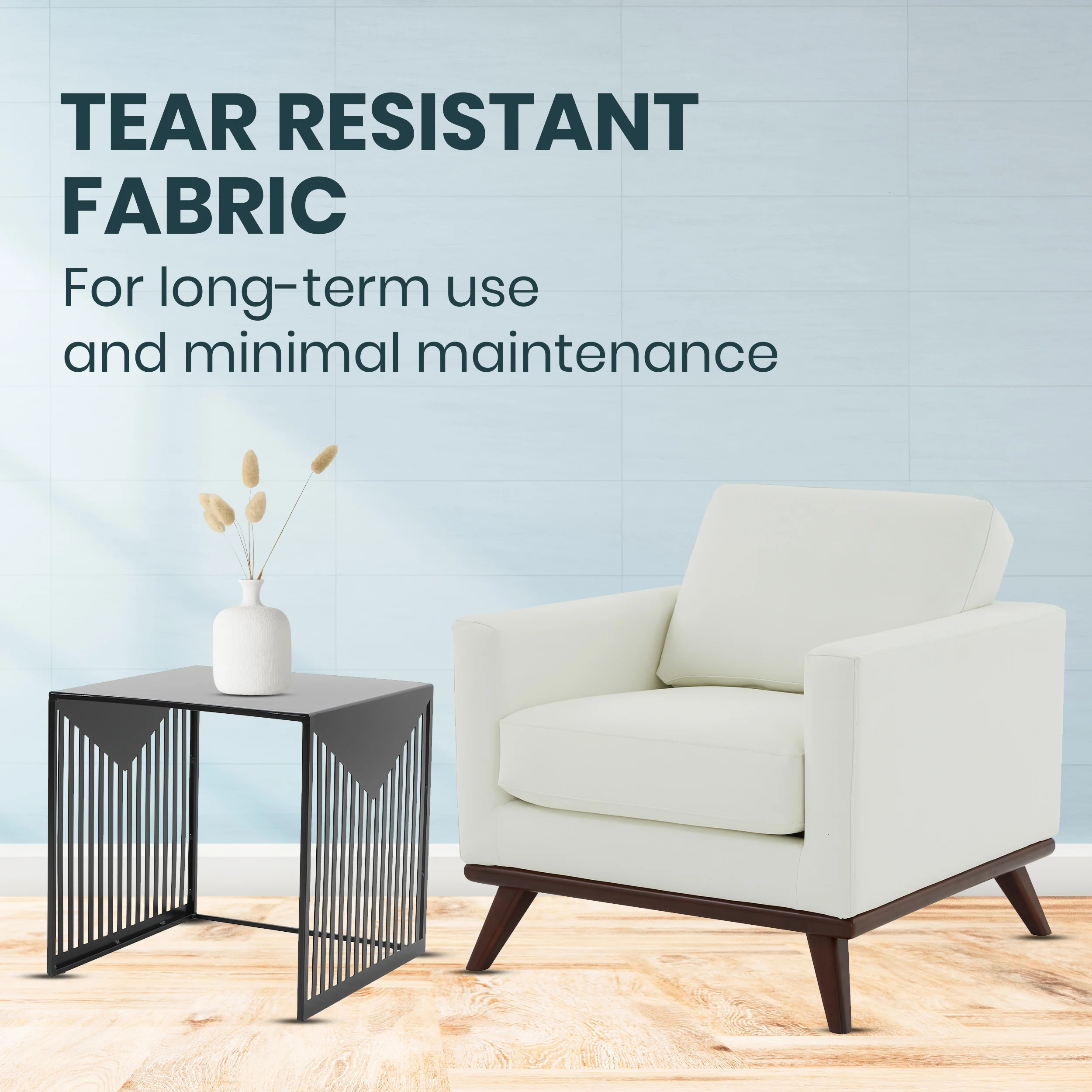 Chester Modern Leather Accent Arm Chair With Birch Wood Base