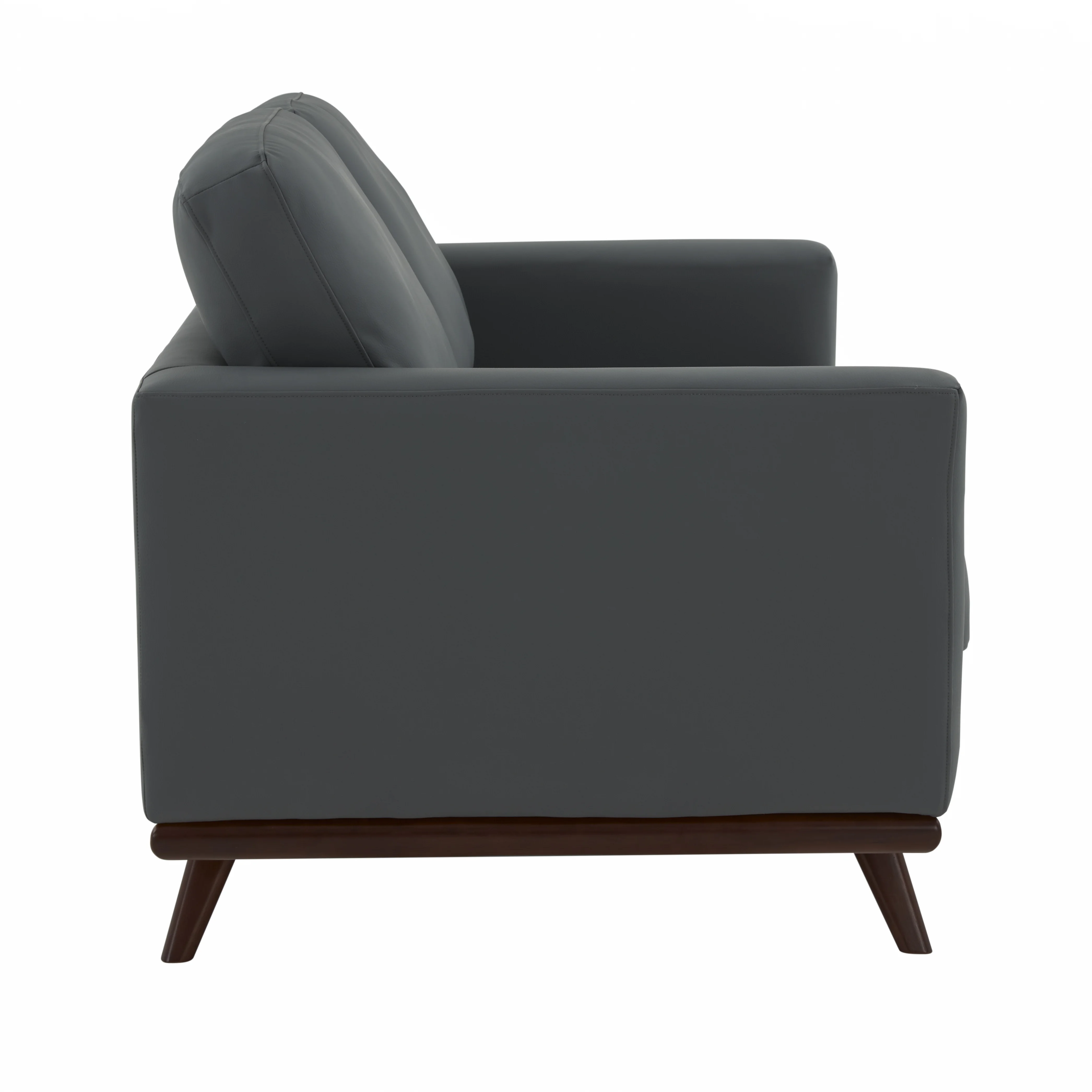 Chester Modern Leather Loveseat With Birch Wood Base