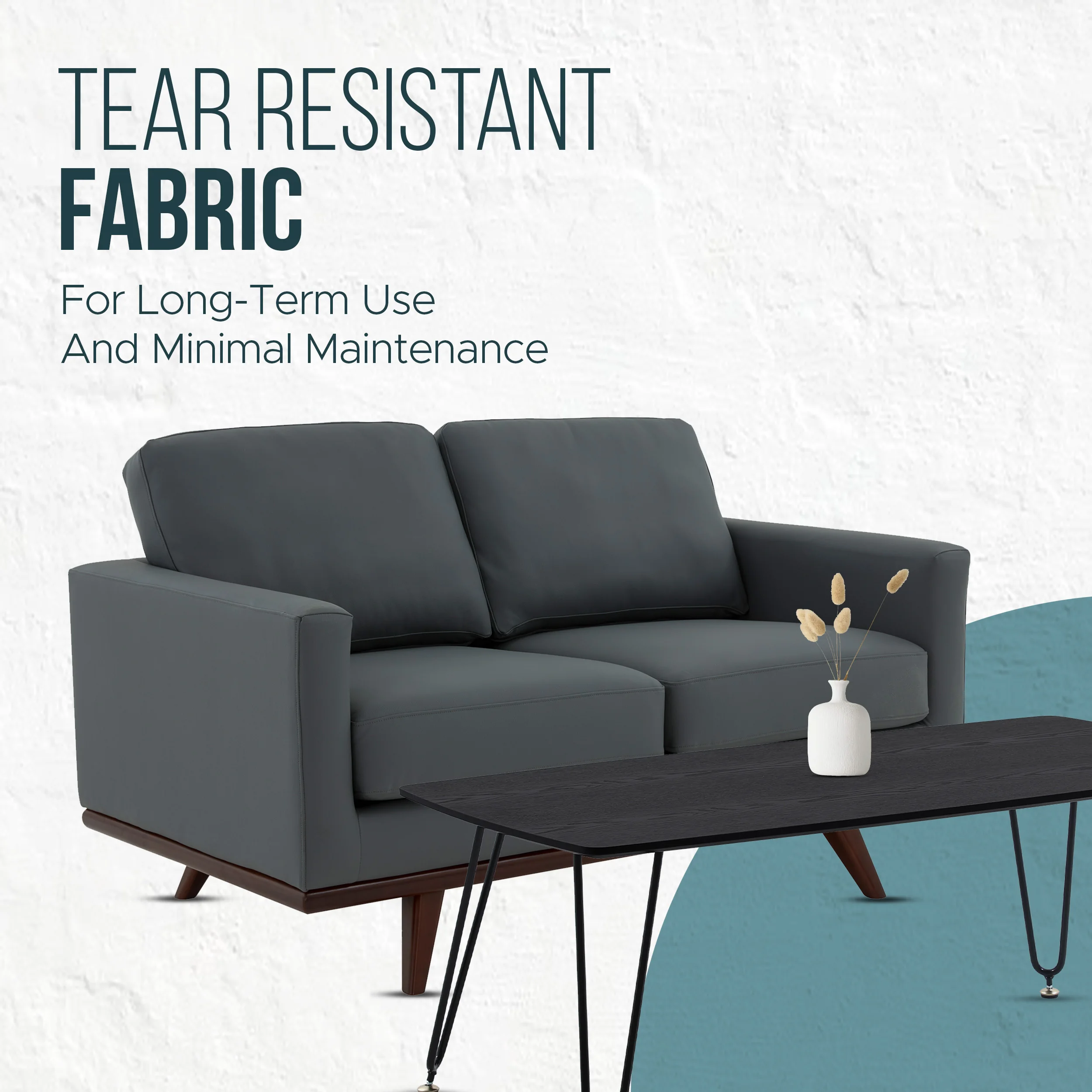 Chester Modern Leather Loveseat With Birch Wood Base