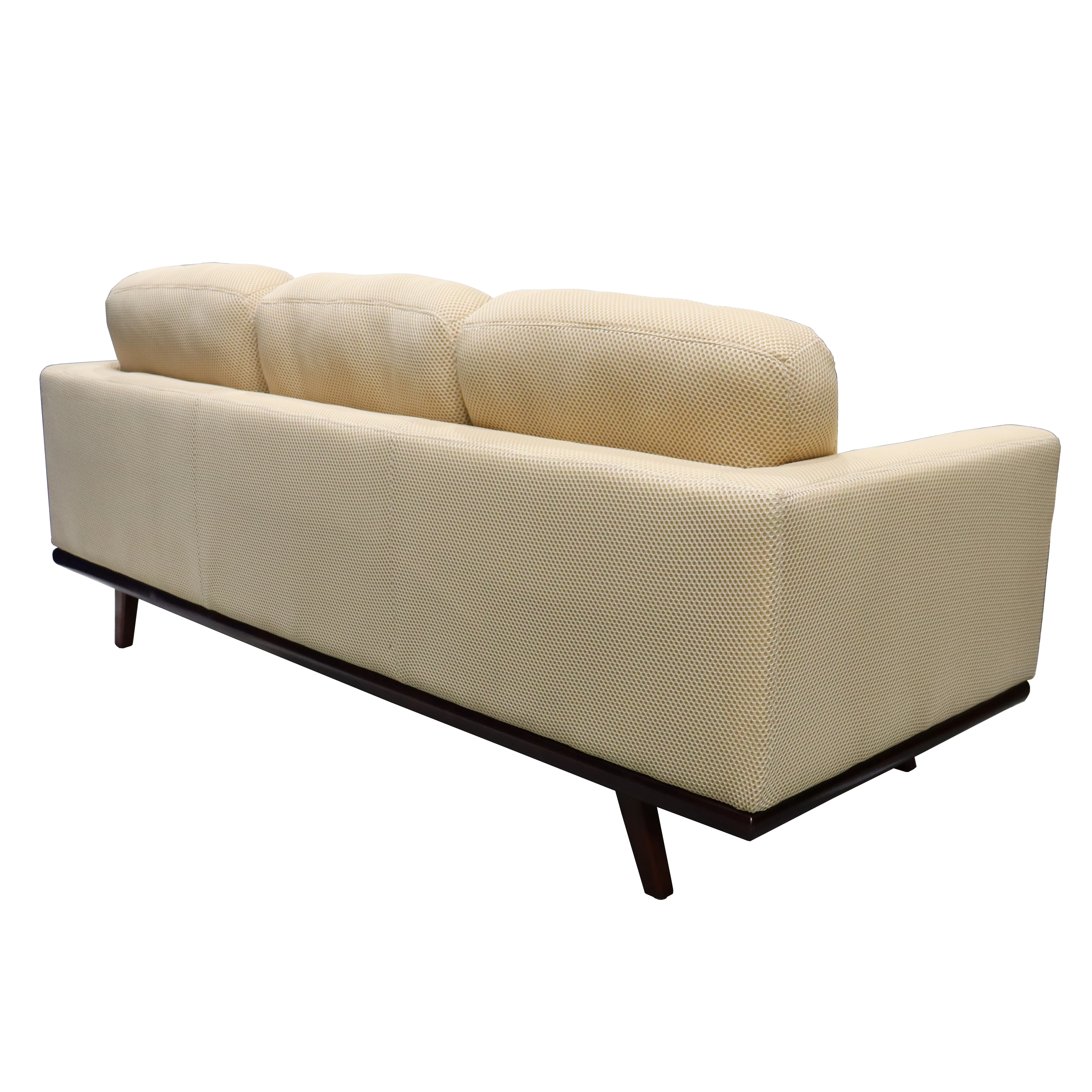 Chester Modern Faux Leather Sofa in Beige Mesh