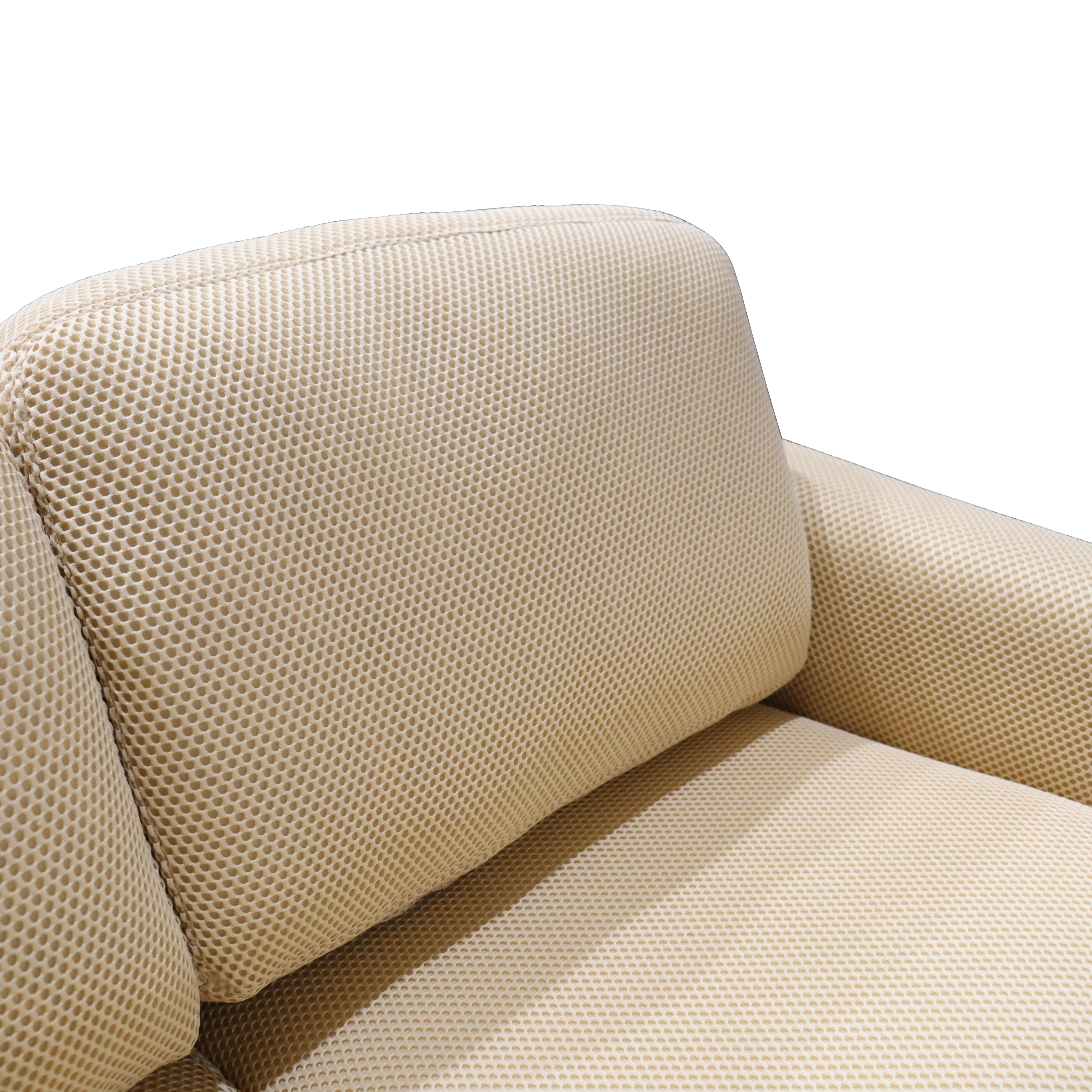 Chester Modern Faux Leather Sofa in Beige Mesh