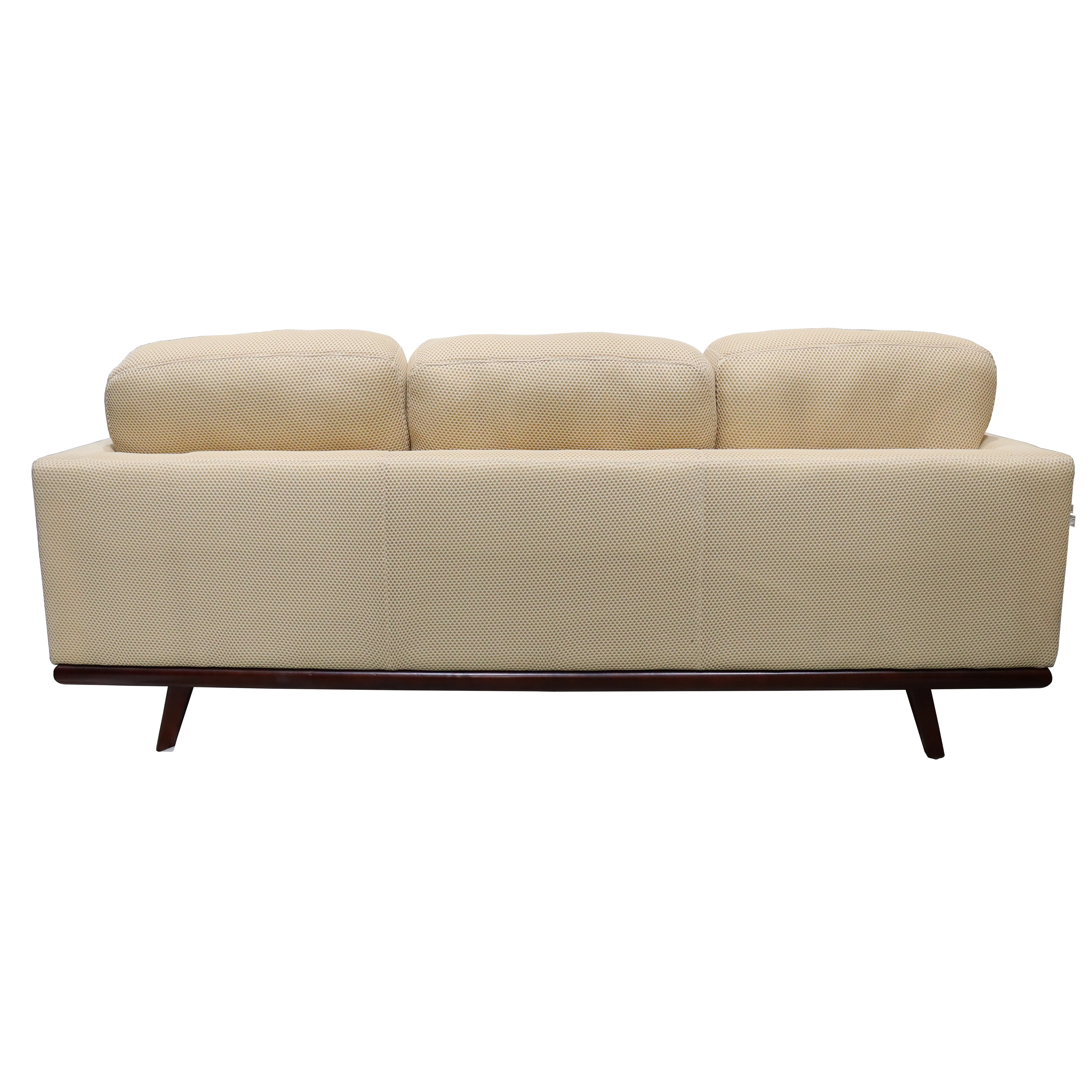Chester Modern Faux Leather Sofa in Beige Mesh