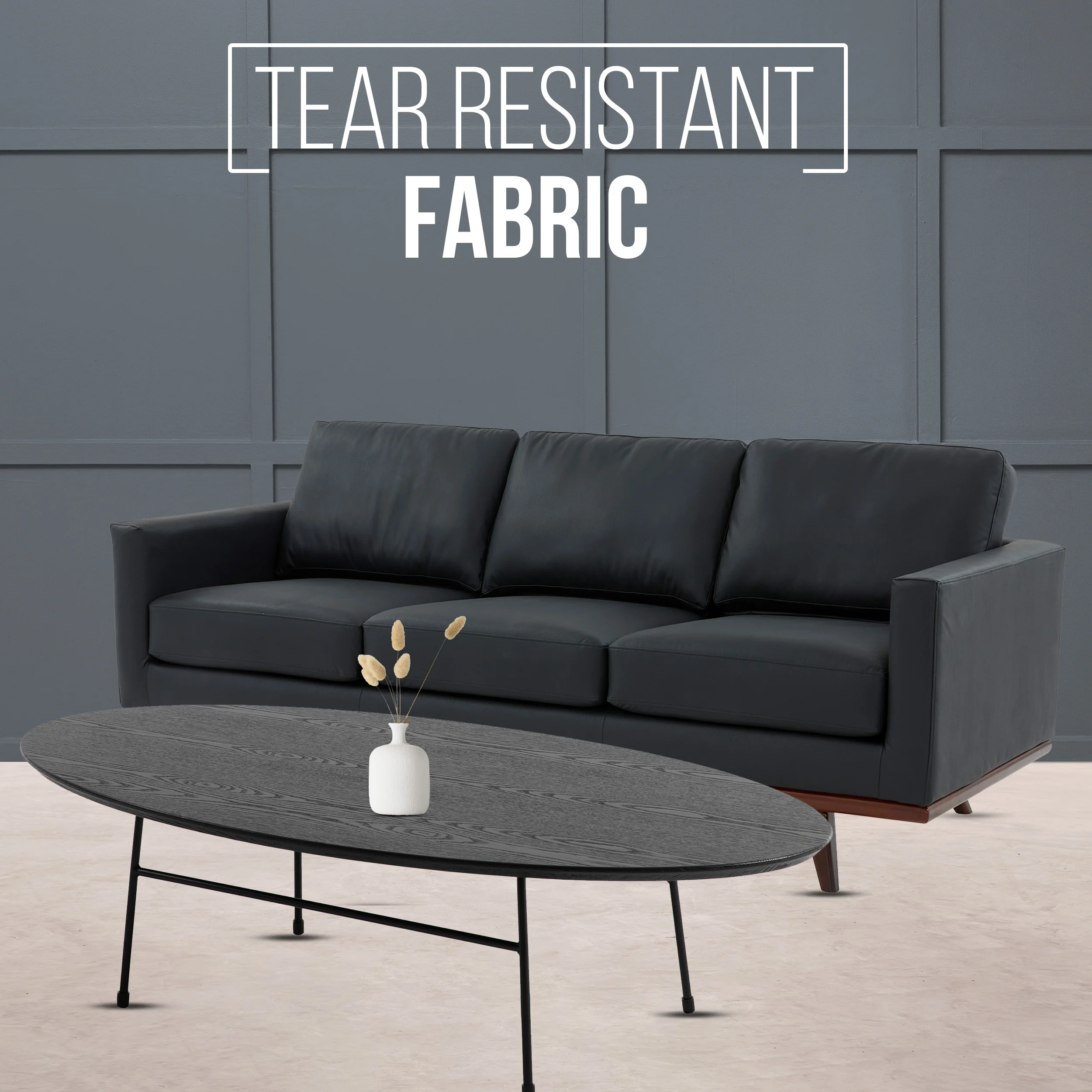 Chester Modern Leather Sofa With Birch Wood Base