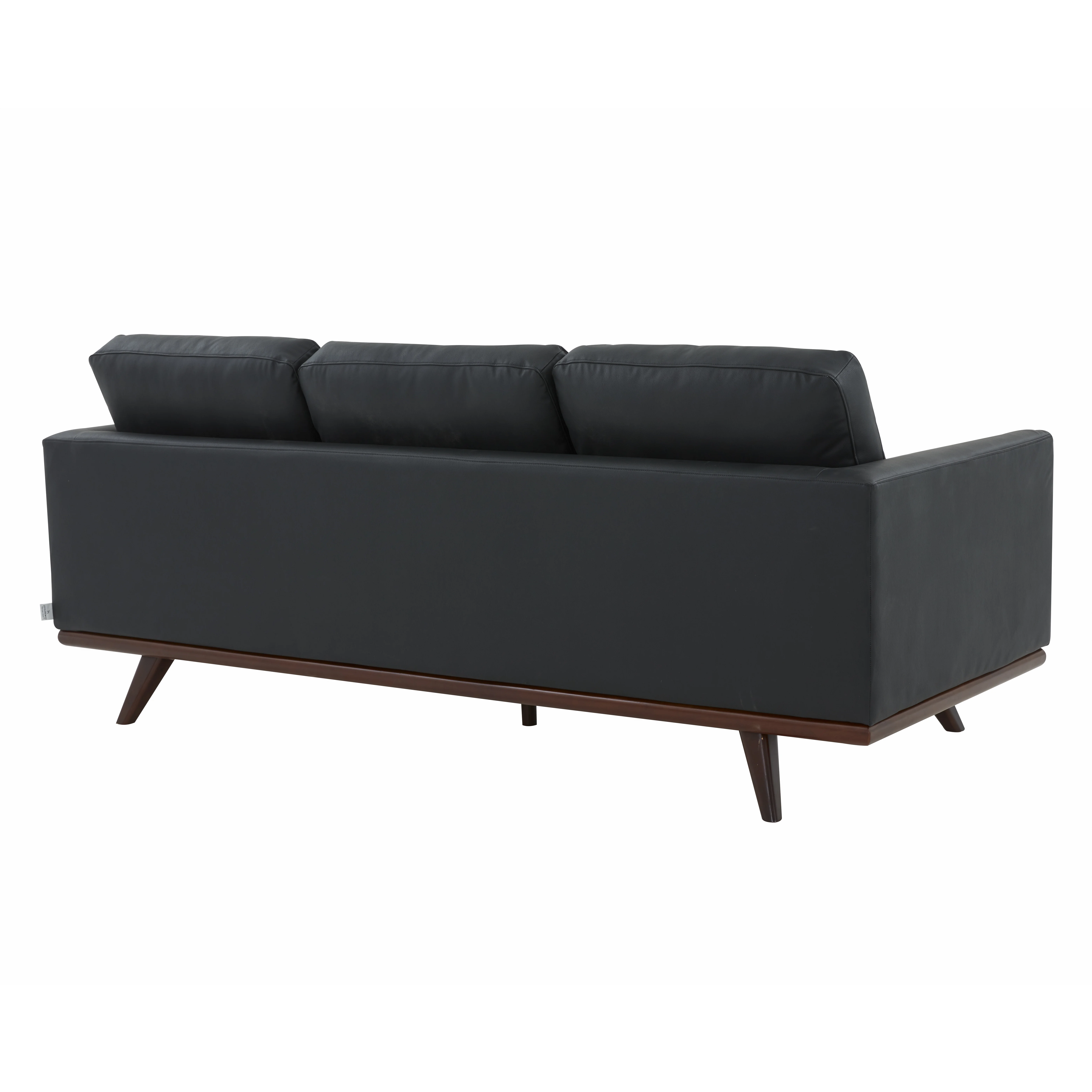 Chester Modern Leather Sofa With Birch Wood Base