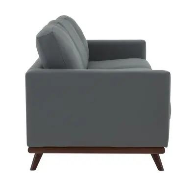 Chester Modern Leather Sofa With Birch Wood Base