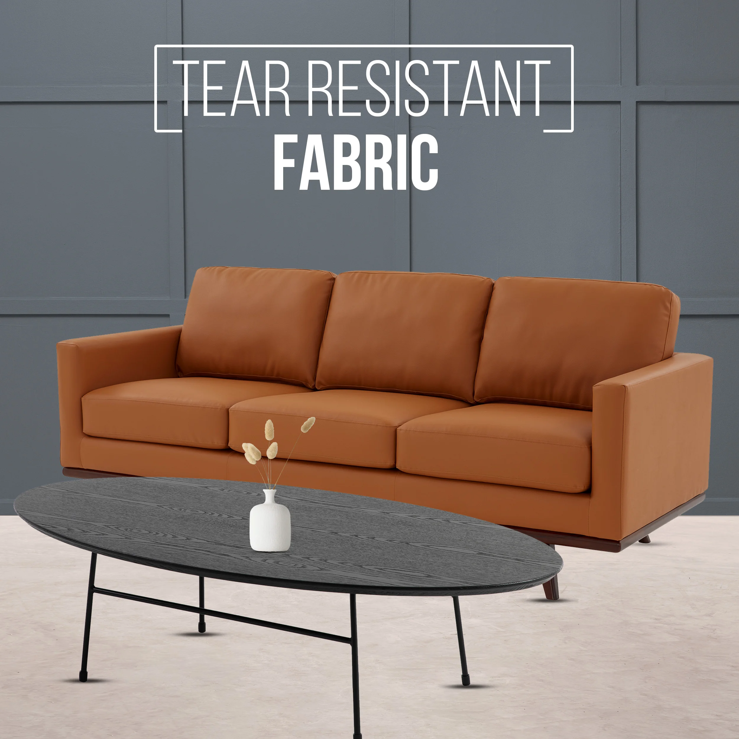 Chester Modern Leather Sofa With Birch Wood Base