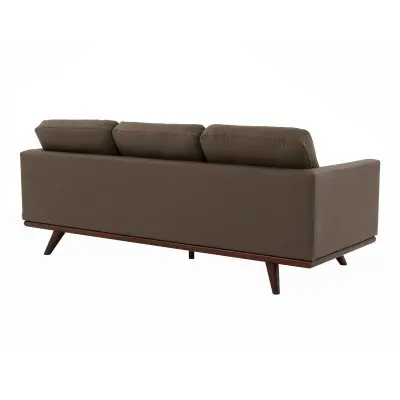 Chester Modern Faux Sofa in Taupe Leather