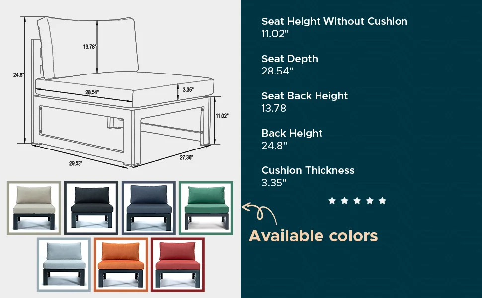 Chelsea 4-Piece Middle Patio Chairs Black Aluminum With Cushions