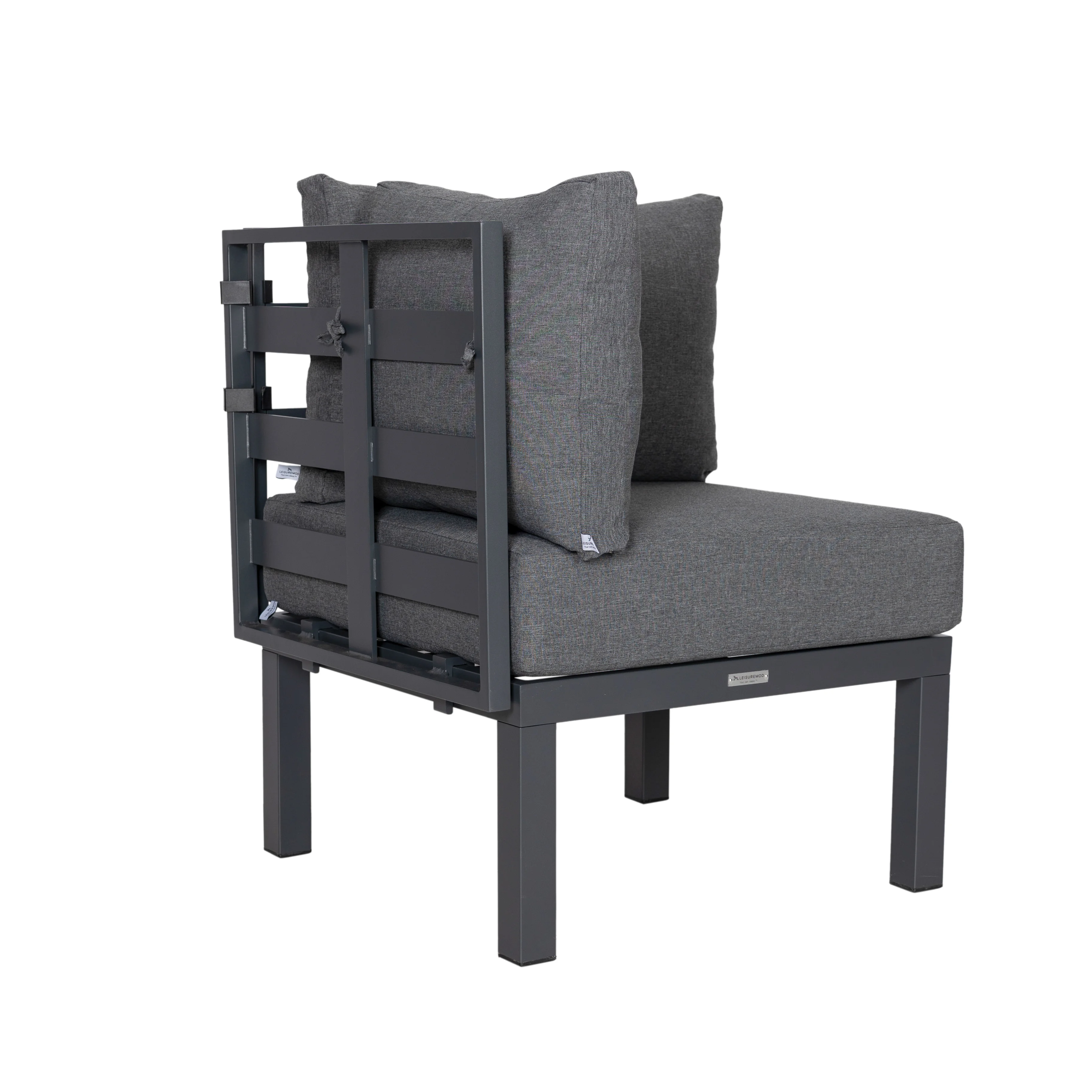 Chelsea 6-Piece Patio Sectional Black Aluminum With Cushions