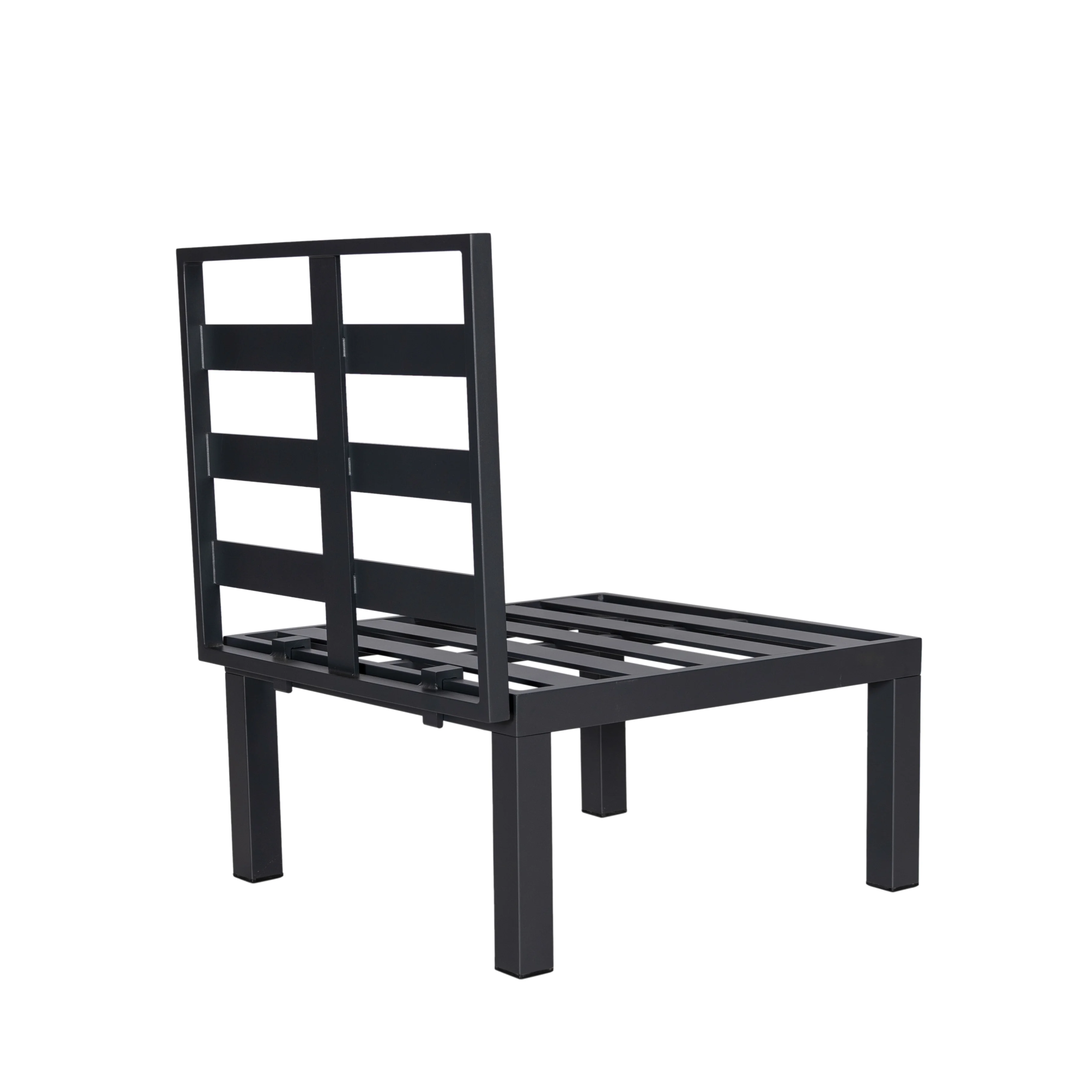 Chelsea 6-Piece Patio Sectional Black Aluminum With Cushions