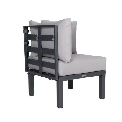 Chelsea 6-Piece Patio Sectional Black Aluminum With Cushions