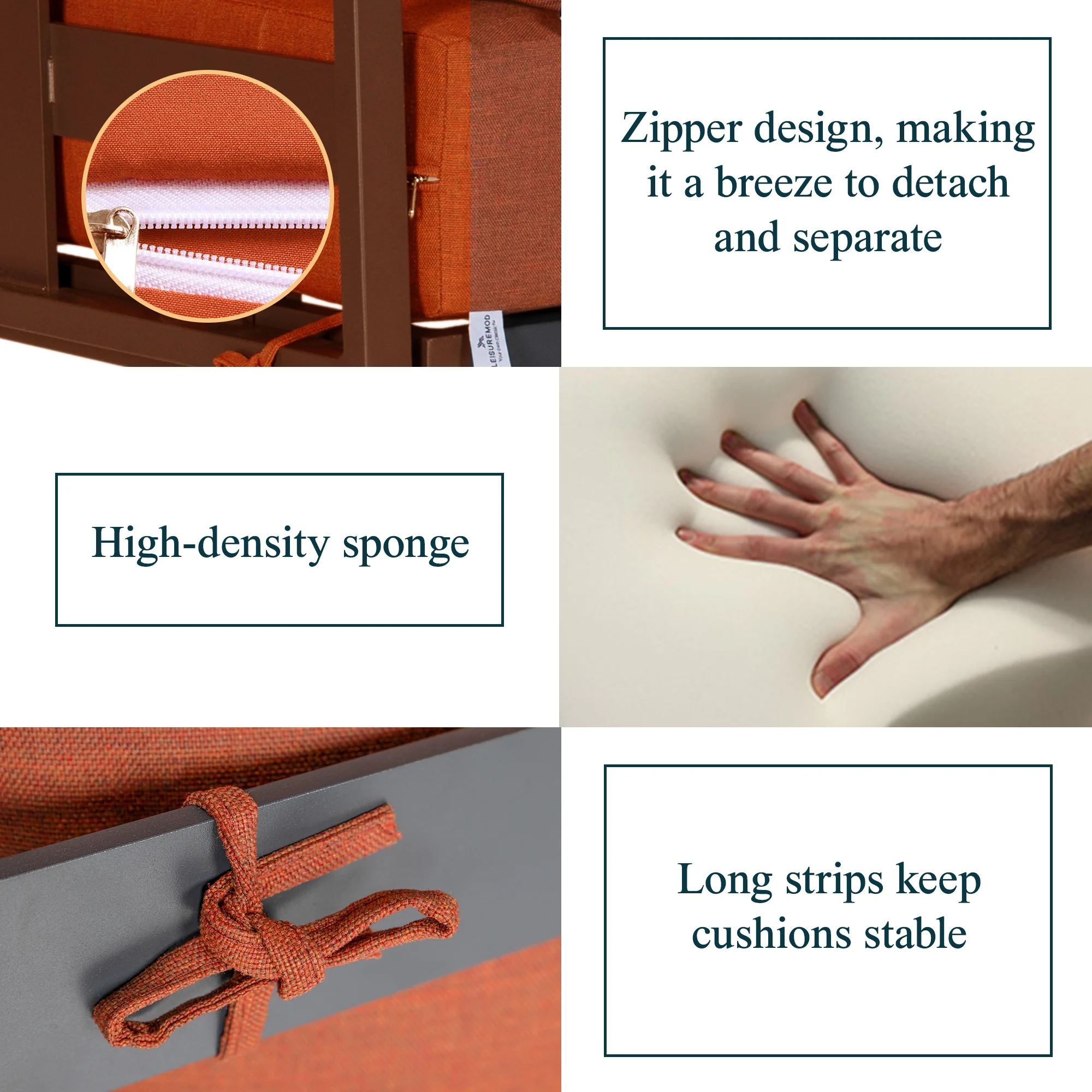 Chelsea 6-Piece Patio Sectional Black Aluminum With Cushions