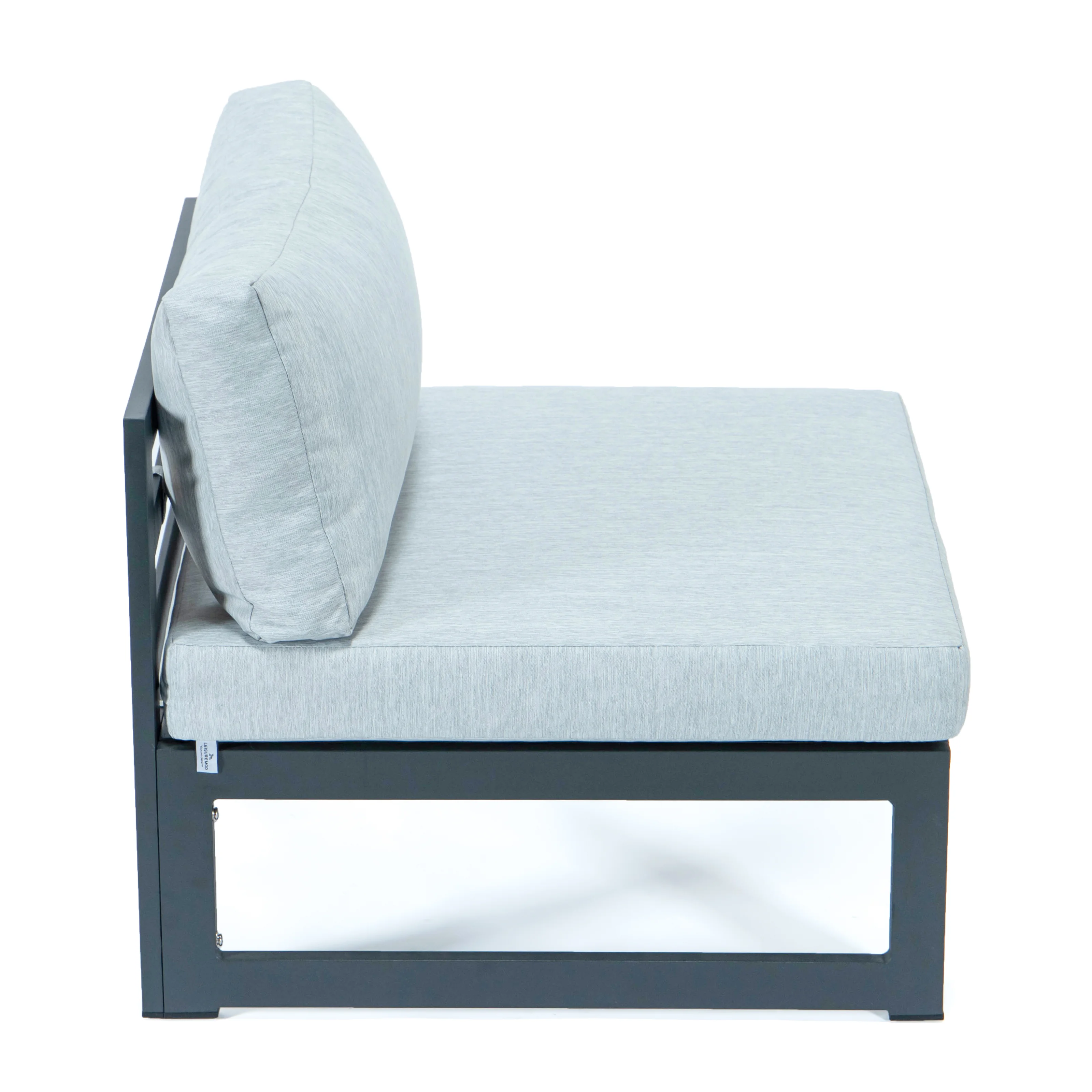 Chelsea 5-Piece Middle Patio Chairs and Fire Pit Table Set Black Aluminum With Cushions