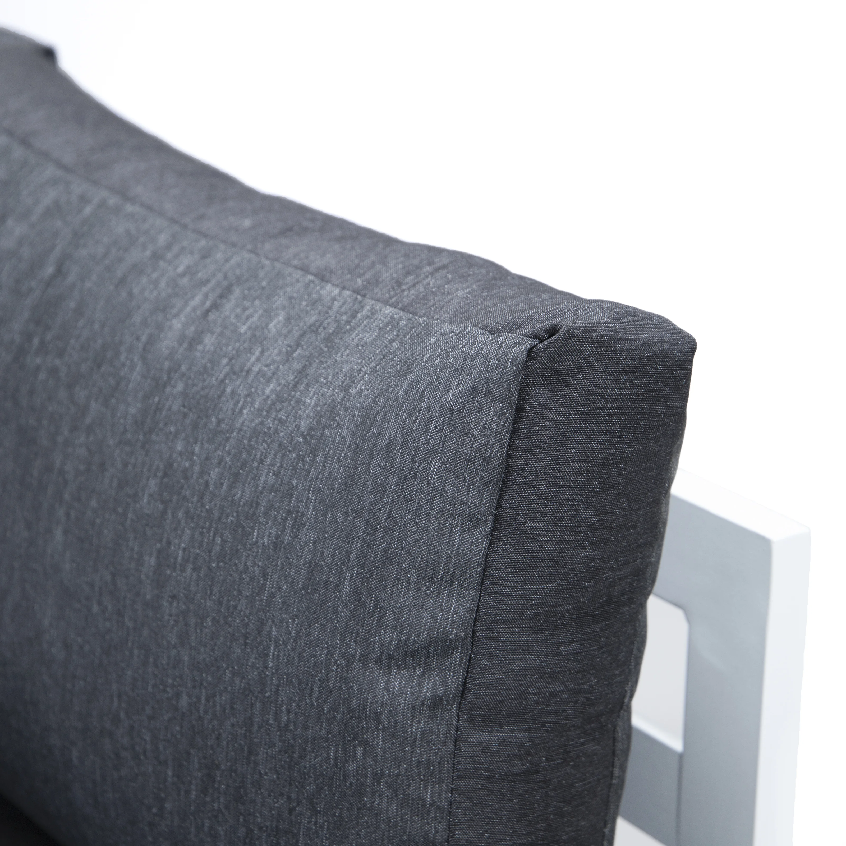 Chelsea 7-Piece Patio Sectional And Fire Pit Table White Aluminum With Cushions