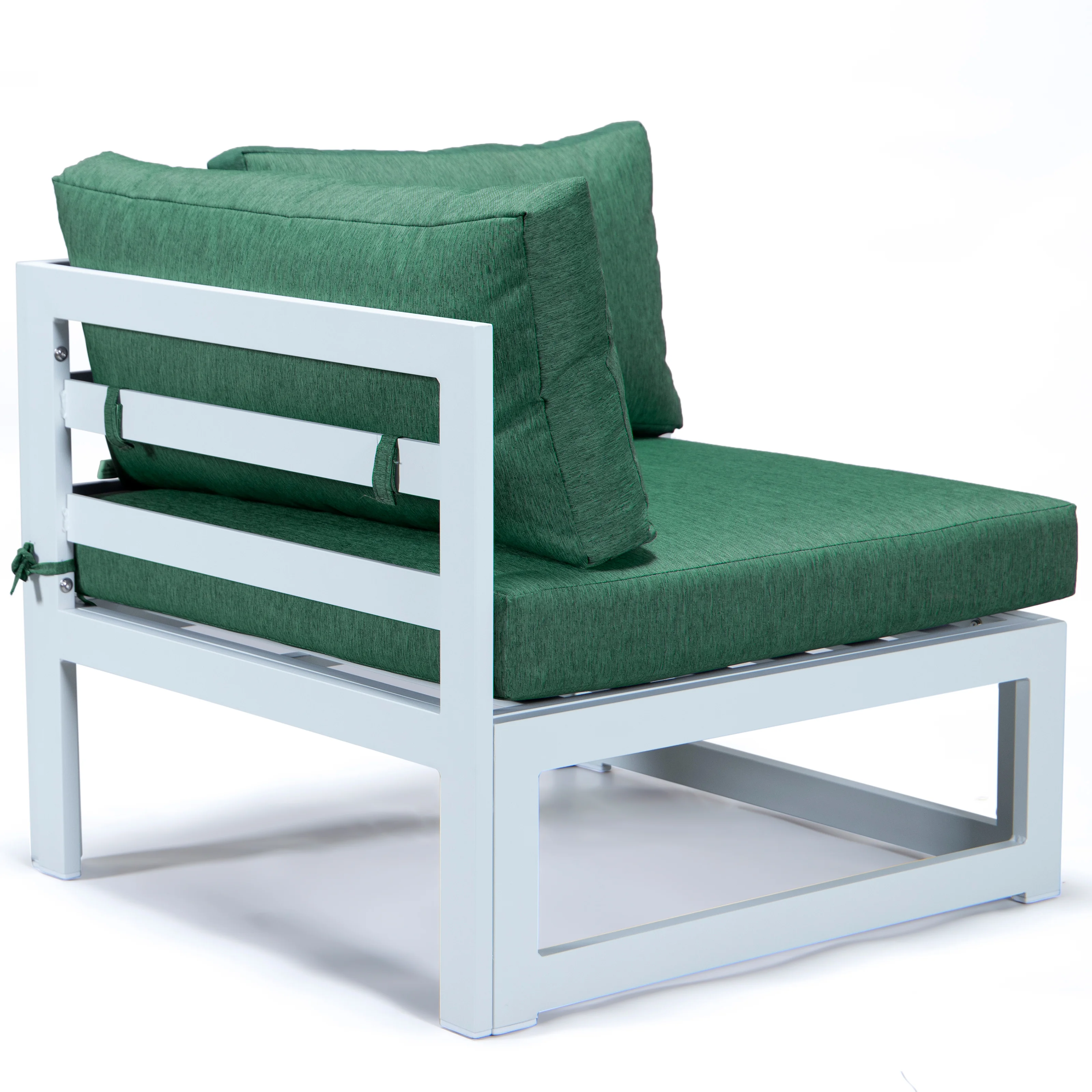 Chelsea 7-Piece Patio Sectional And Fire Pit Table White Aluminum With Cushions