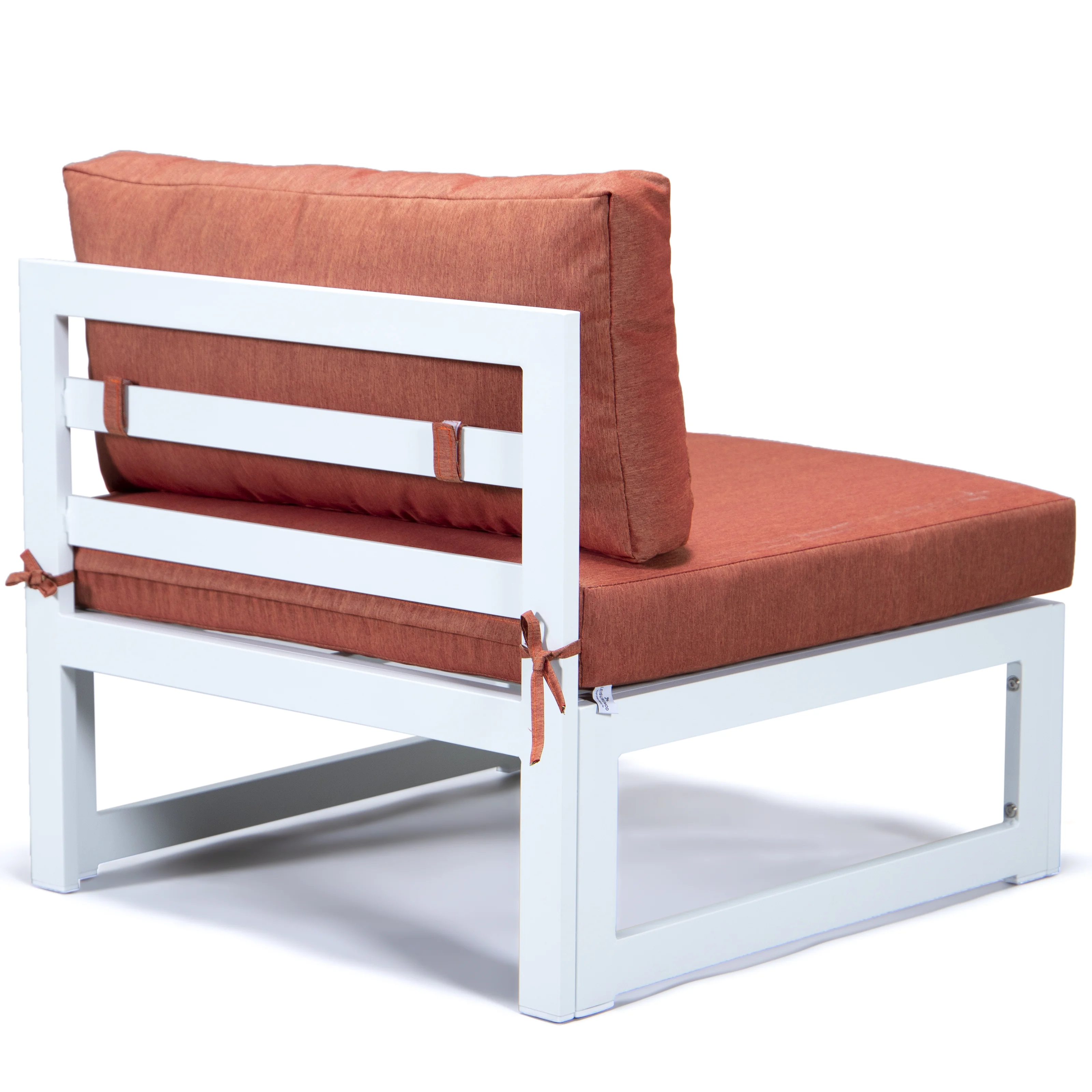 Chelsea 7-Piece Patio Sectional And Fire Pit Table White Aluminum With Cushions