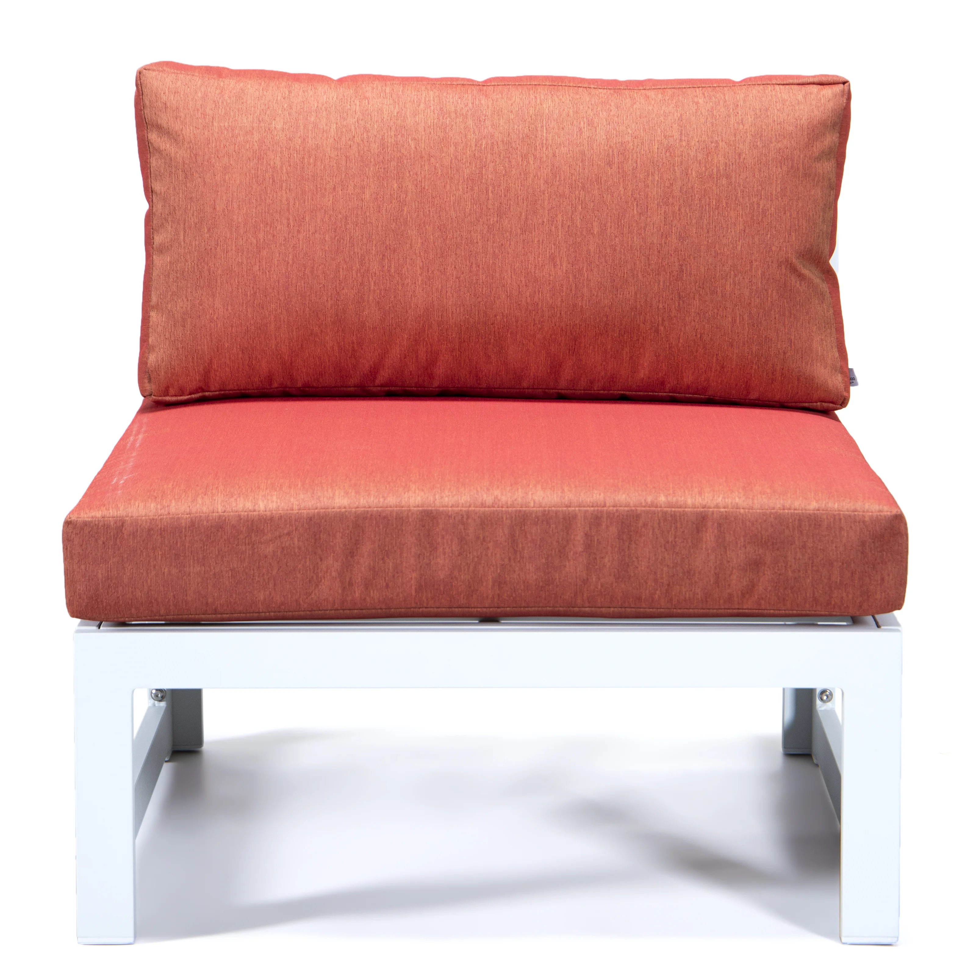 Chelsea 7-Piece Patio Sectional And Fire Pit Table White Aluminum With Cushions