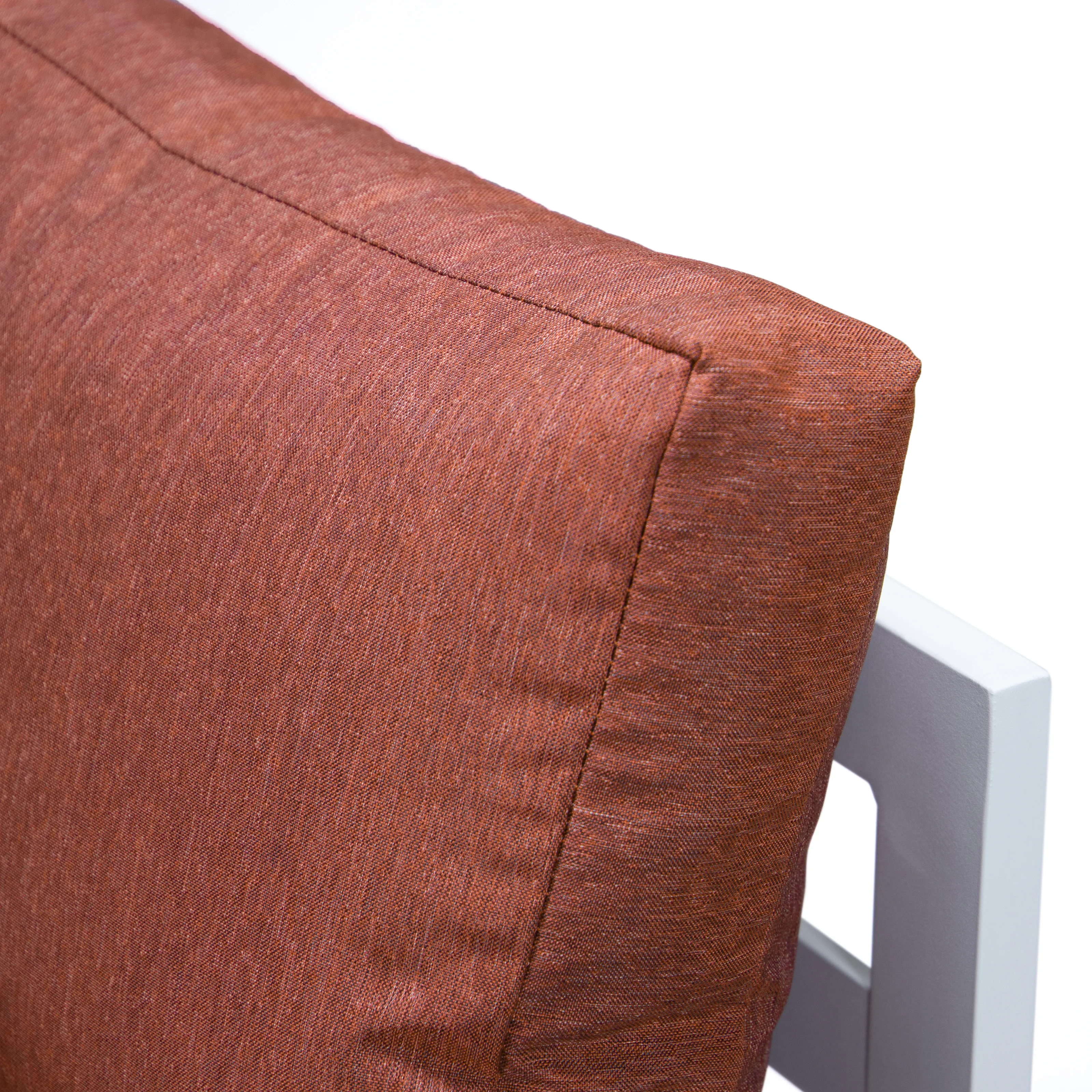 Chelsea 7-Piece Patio Sectional And Fire Pit Table White Aluminum With Cushions