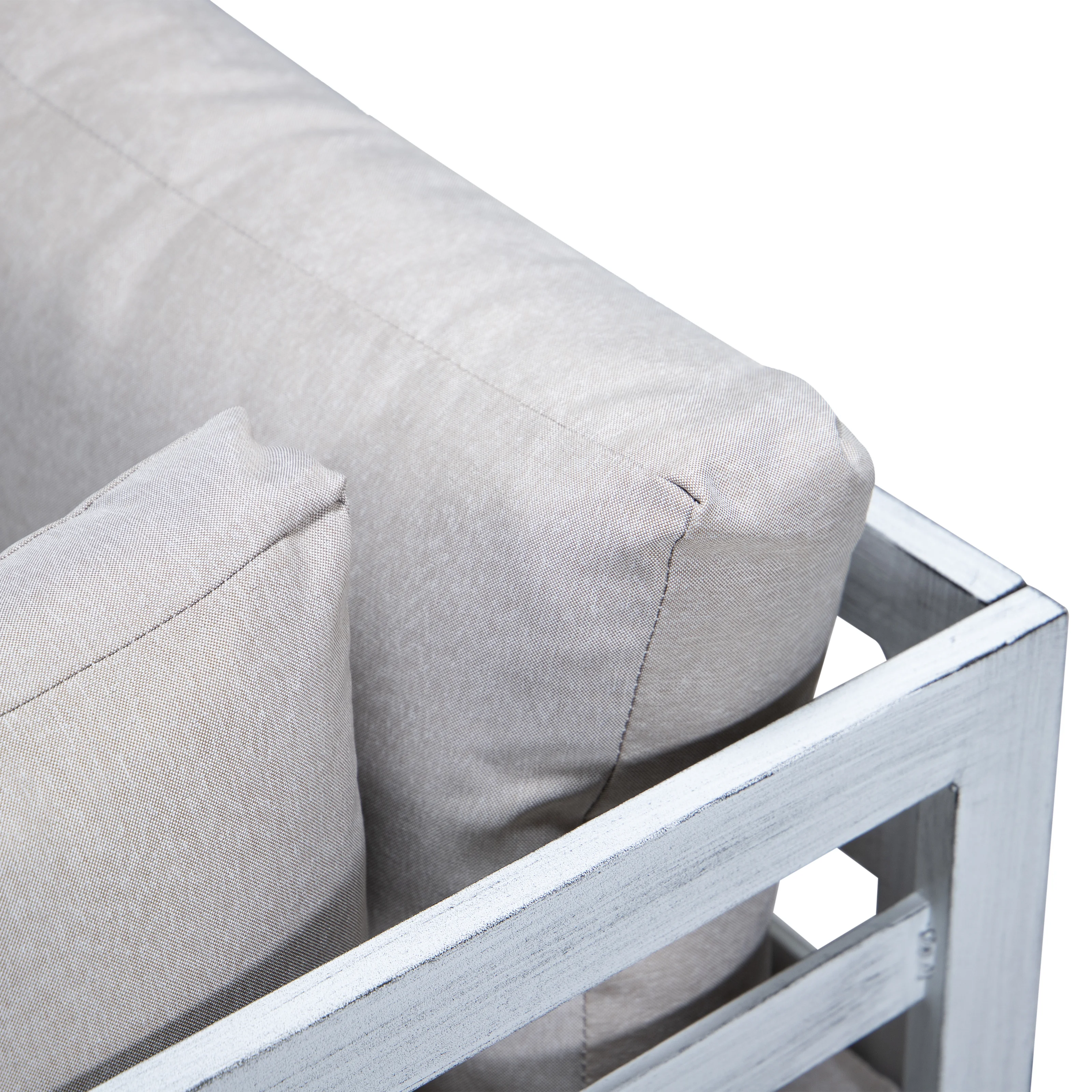 Chelsea 7-Piece Patio Sectional And Fire Pit Table Weathered Grey Aluminum With Cushions