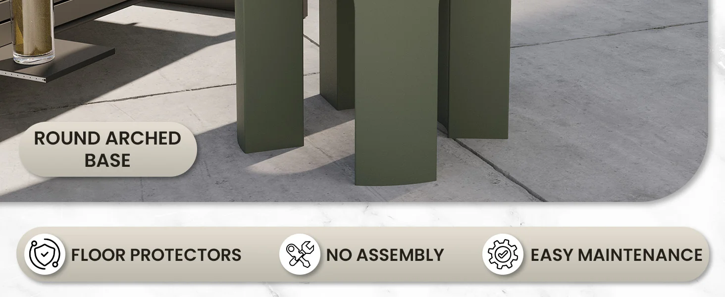 Crus Collection Fiberglass Outdoor Side Table in Grey