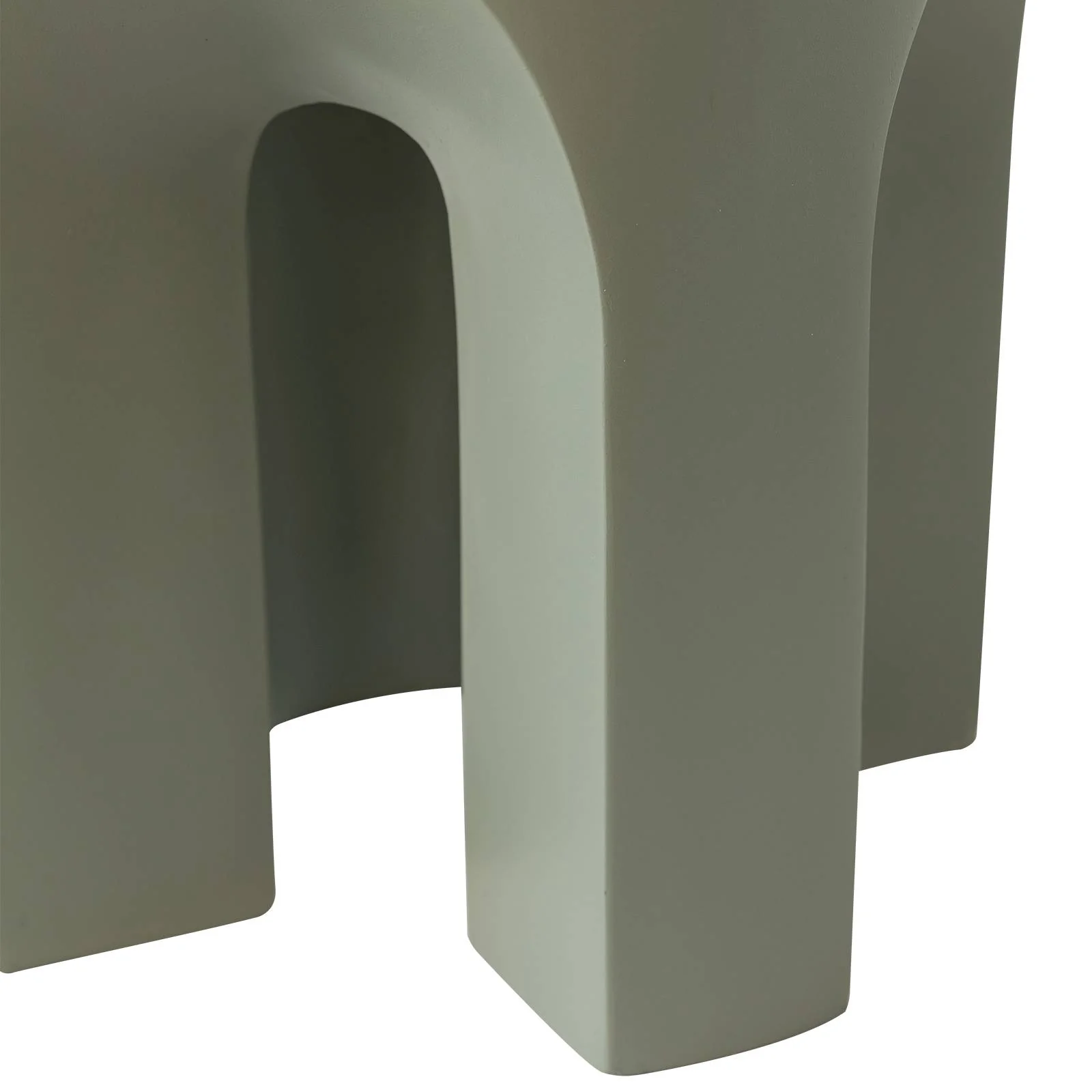 Crus Collection Fiberglass Outdoor Side Table in Grey