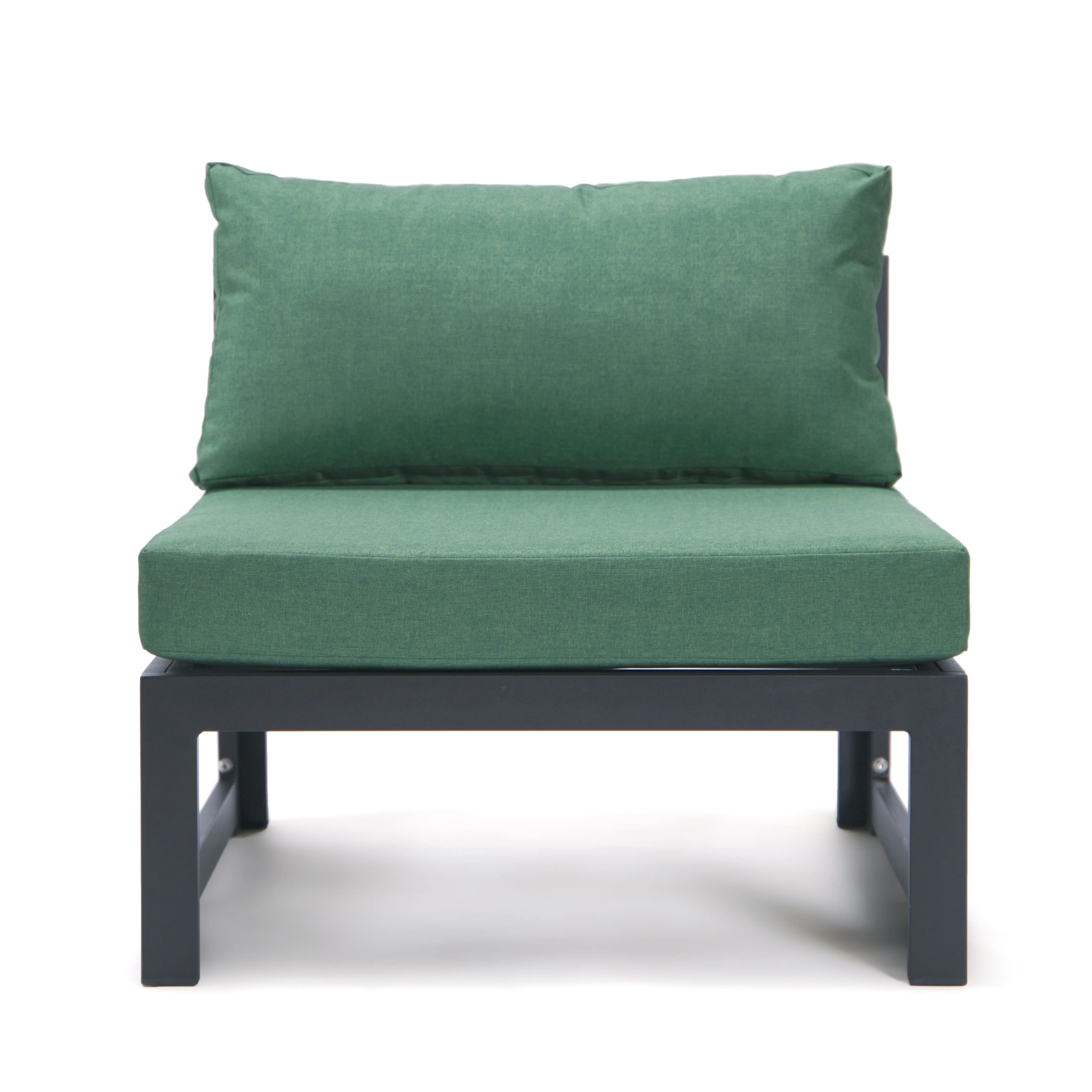 Chelsea 5-Piece Middle Patio Chairs and Coffee Table Set Black Aluminum With Cushions