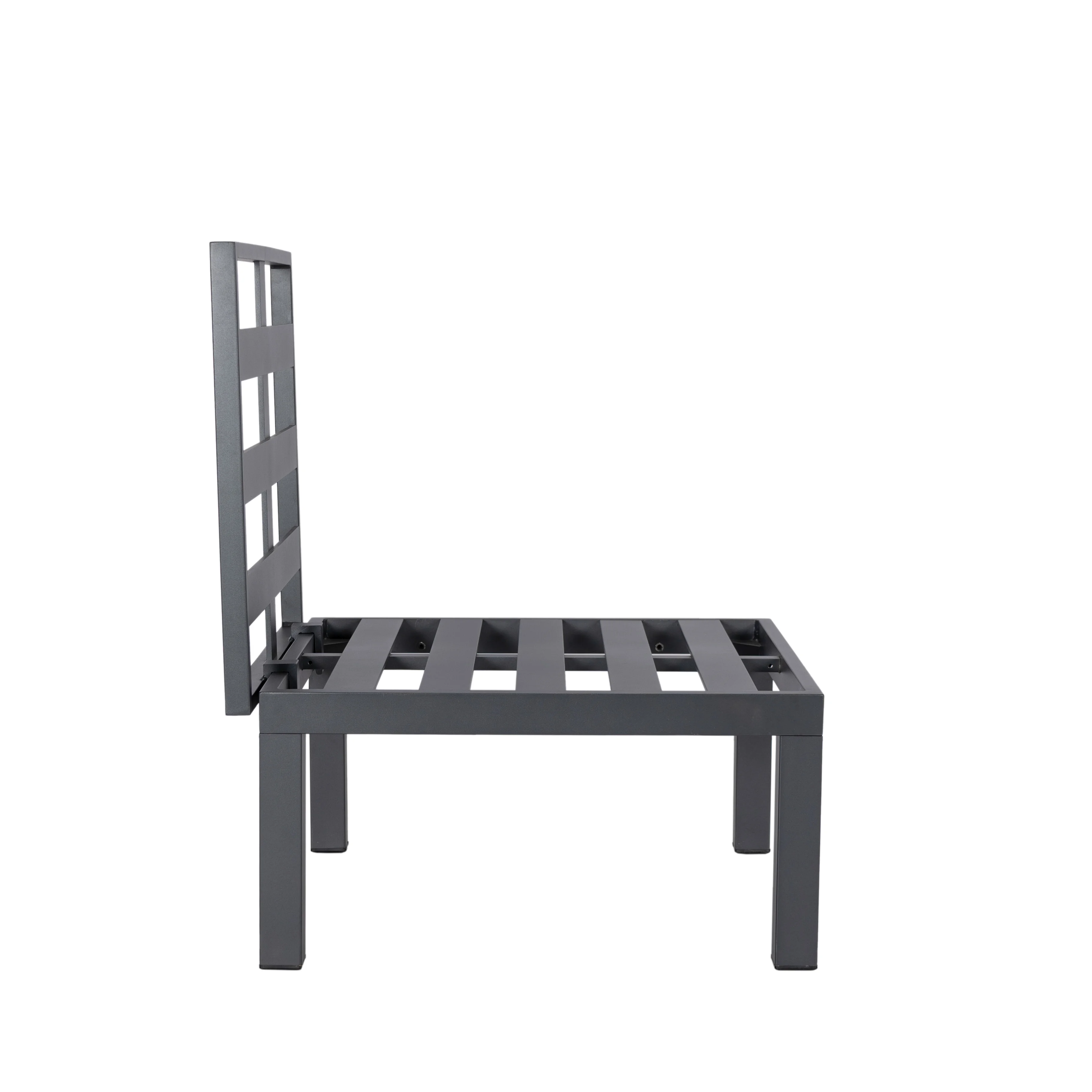 Chelsea 7-Piece Patio Sectional And Coffee Table Set Black Aluminum With Cushions