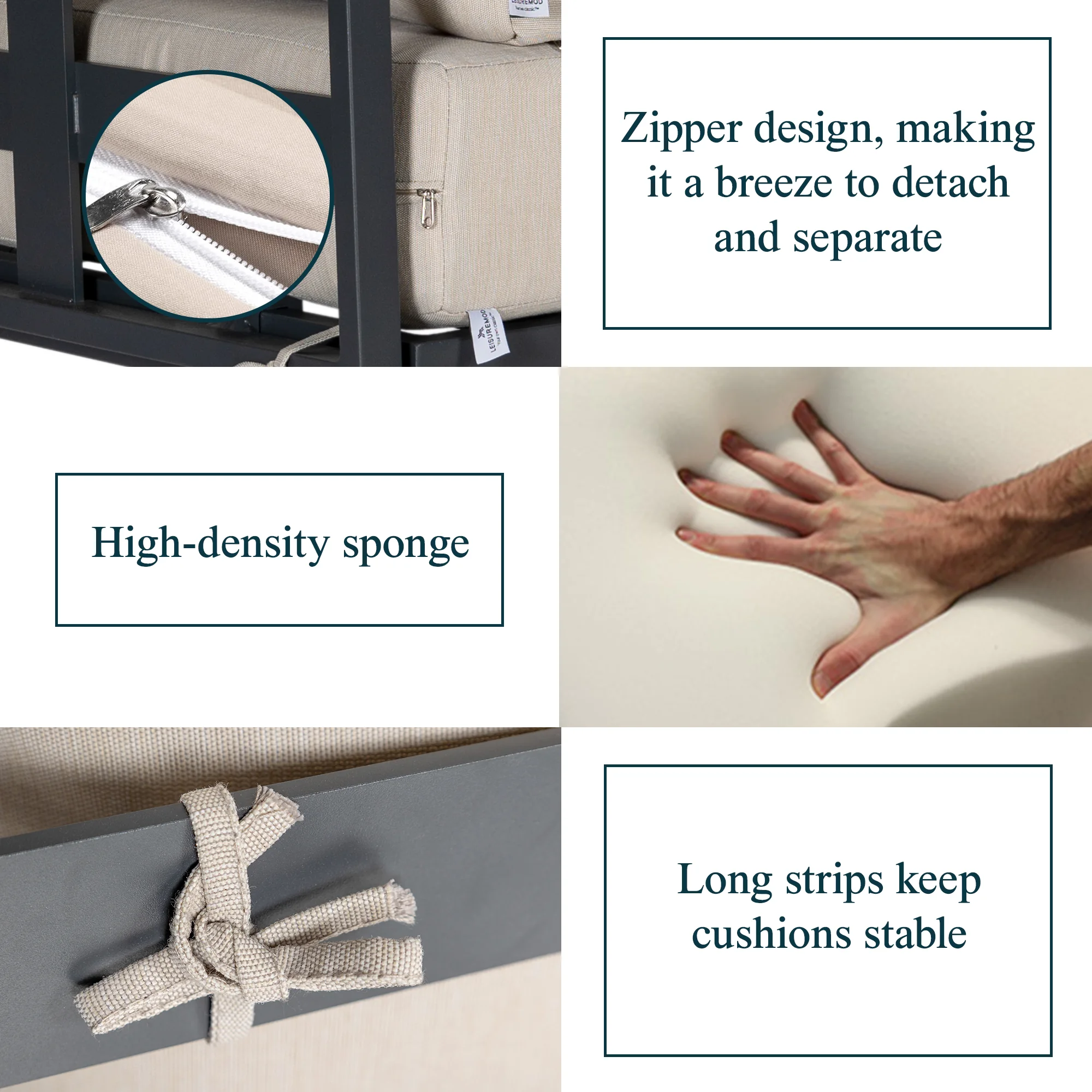 Chelsea 7-Piece Patio Sectional And Coffee Table Set Black Aluminum With Cushions