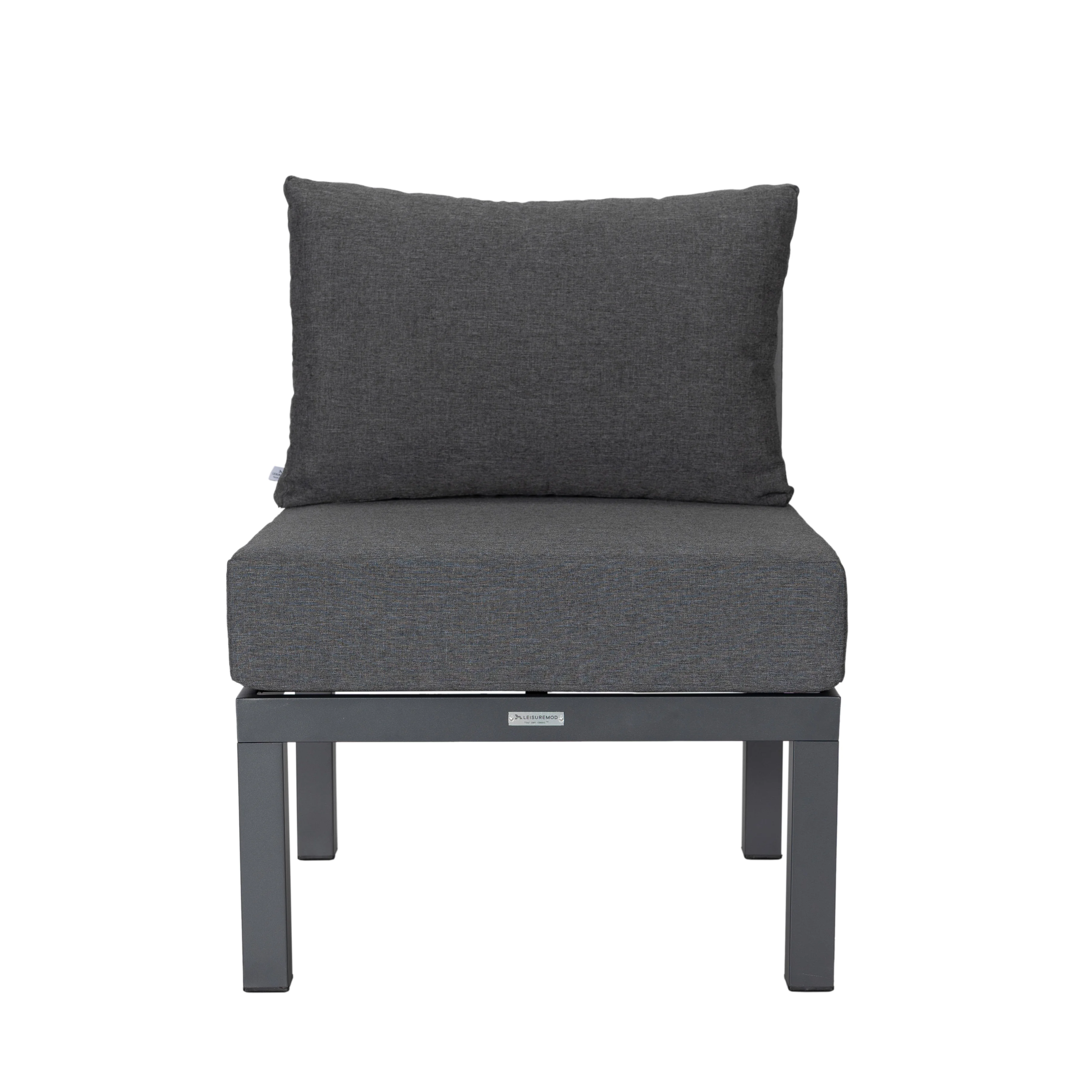 Chelsea 7-Piece Patio Sectional And Coffee Table Set Black Aluminum With Cushions