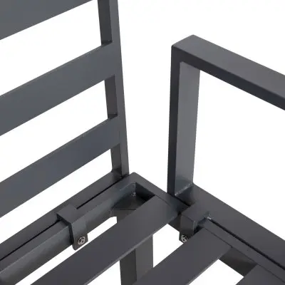 Chelsea 7-Piece Patio Sectional And Coffee Table Set Black Aluminum With Cushions