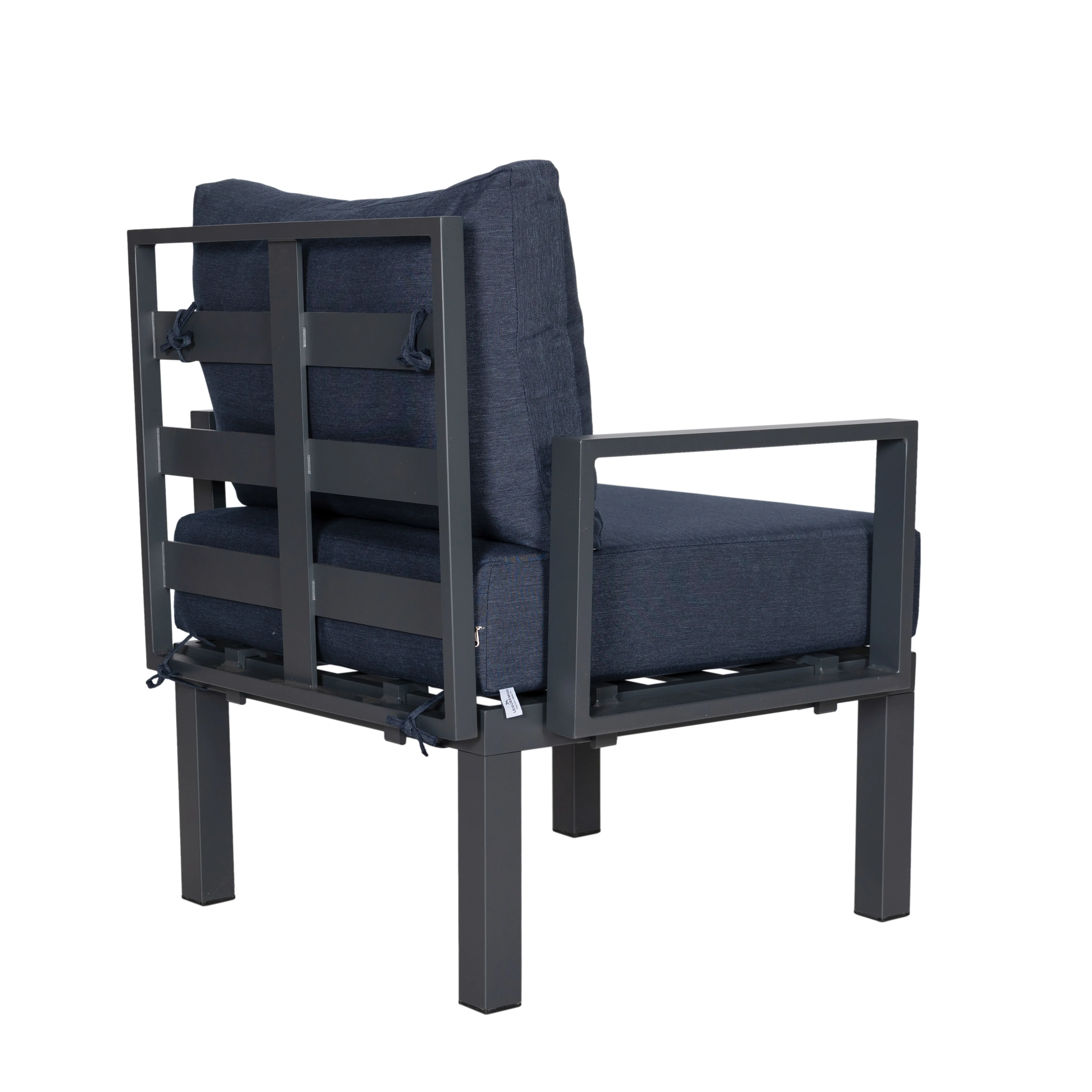 Chelsea 7-Piece Patio Sectional And Coffee Table Set Black Aluminum With Cushions