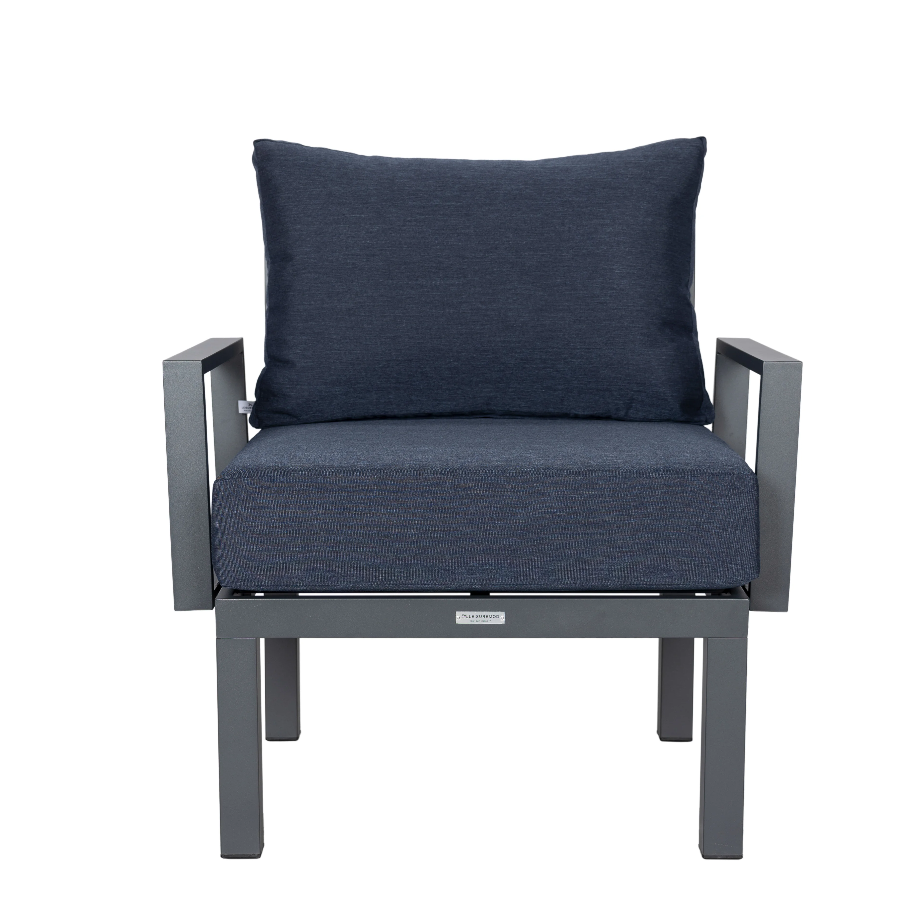 Chelsea 7-Piece Patio Sectional And Coffee Table Set Black Aluminum With Cushions