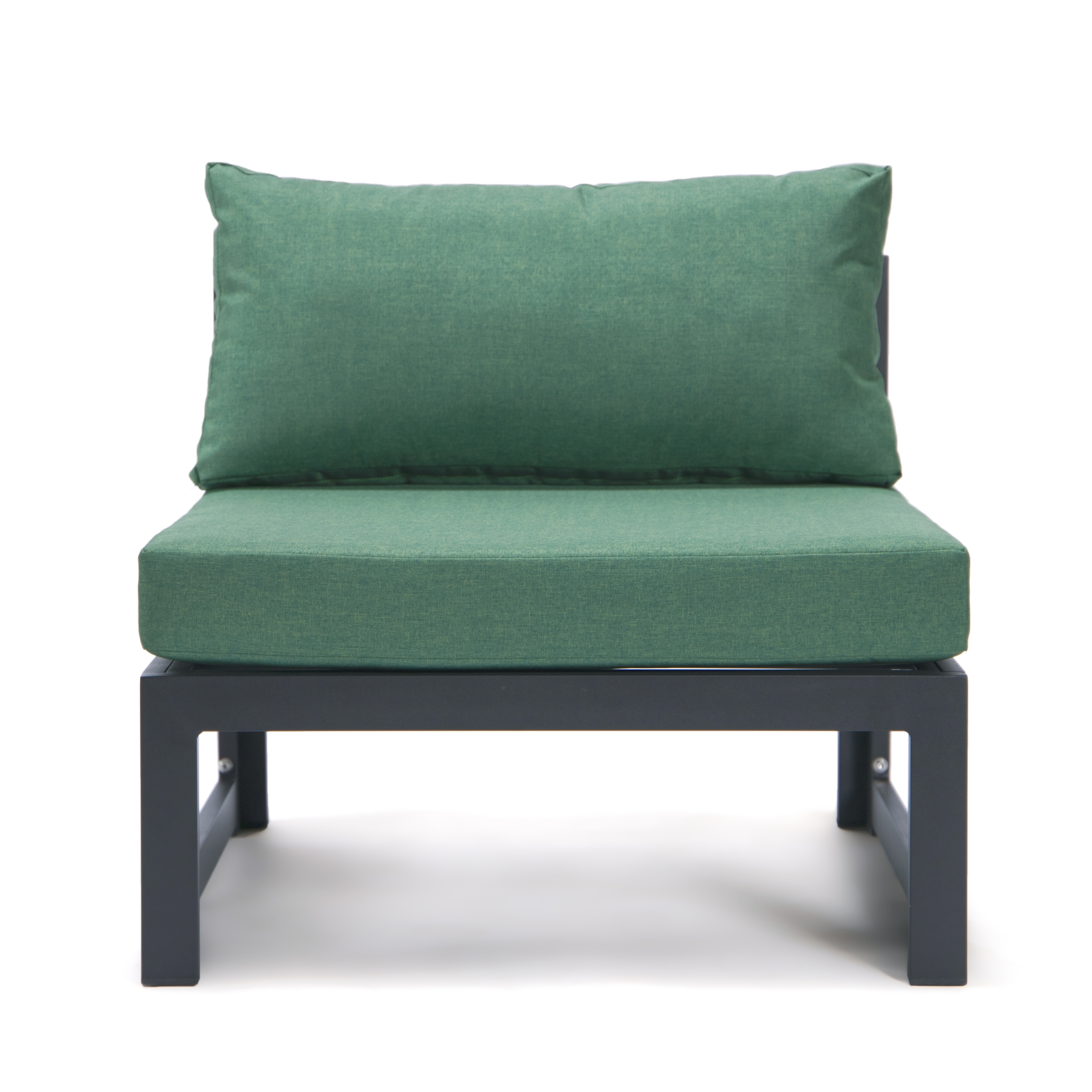 Chelsea 7-Piece Patio Sectional And Coffee Table Set Black Aluminum With Cushions