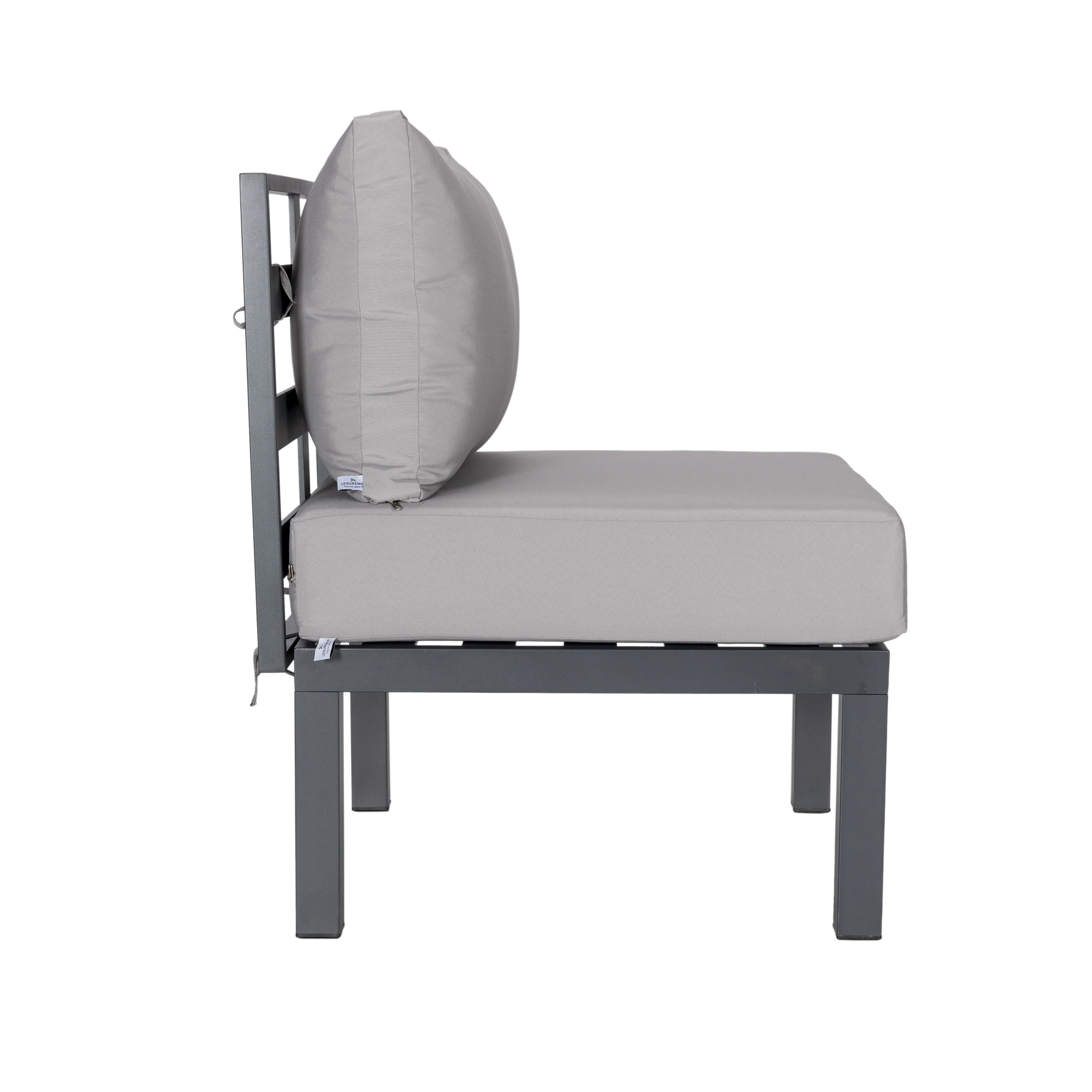 Chelsea 7-Piece Patio Sectional And Coffee Table Set Black Aluminum With Cushions