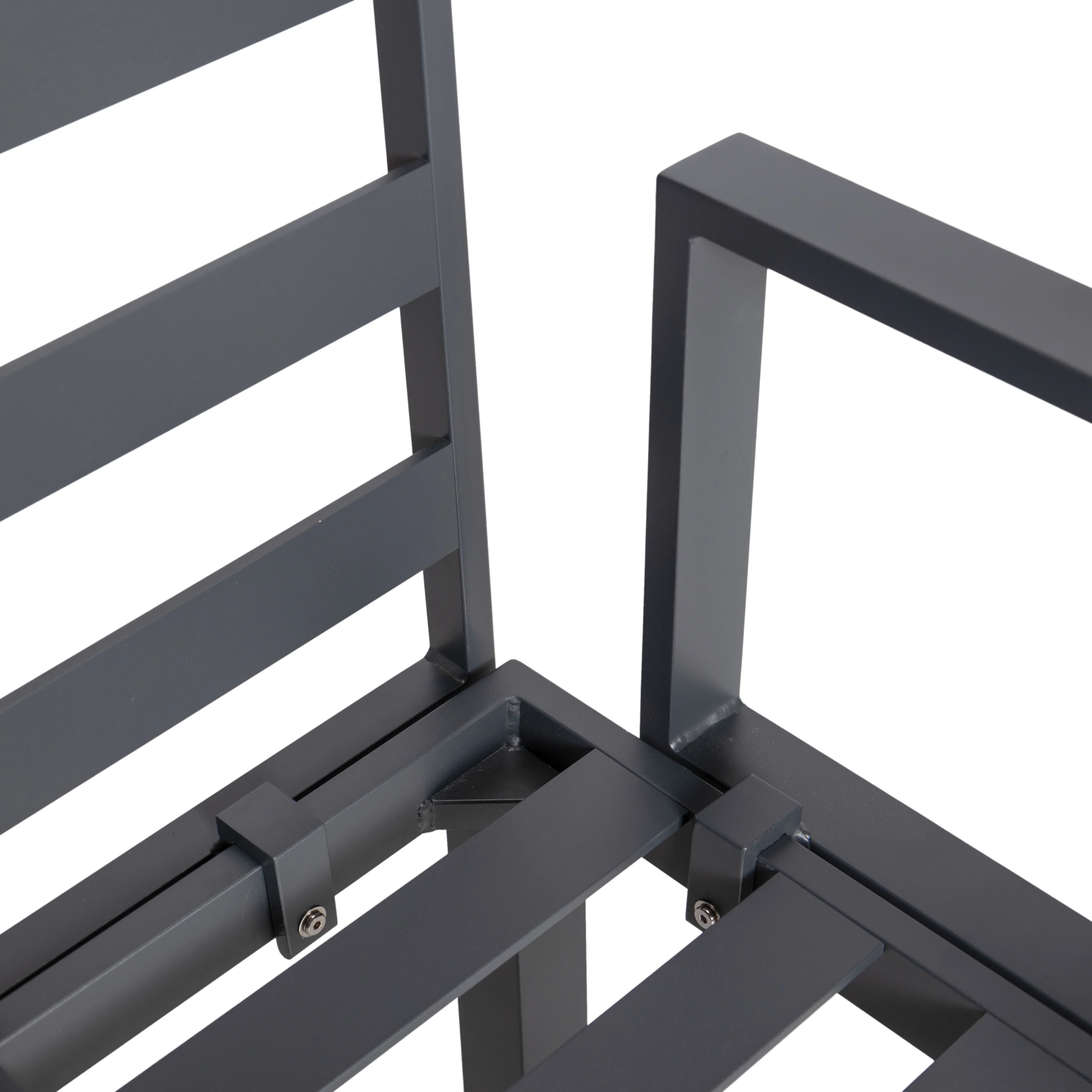 Chelsea 7-Piece Patio Sectional And Coffee Table Set Black Aluminum With Cushions